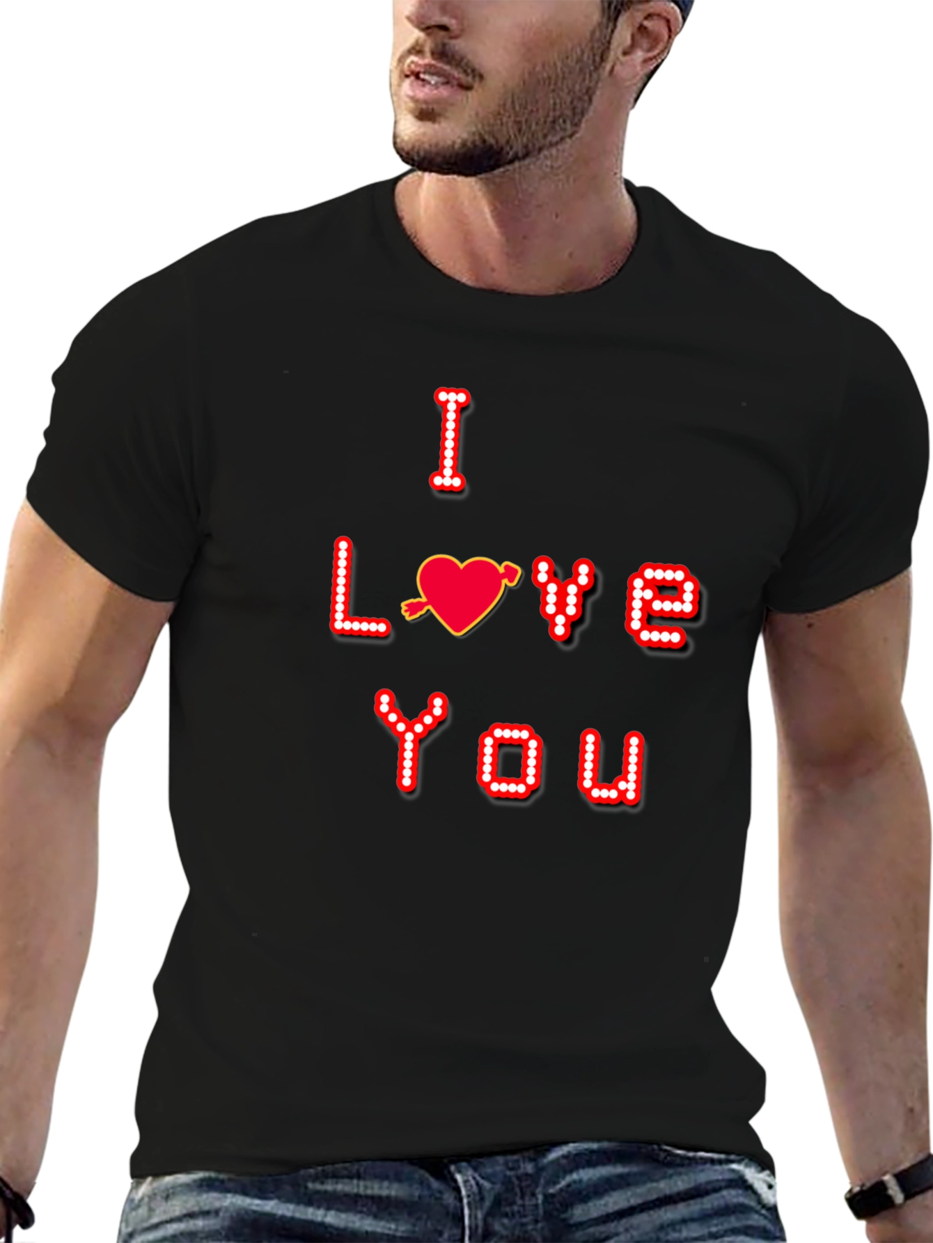 I Love You Gamer Pixel Tee - Black