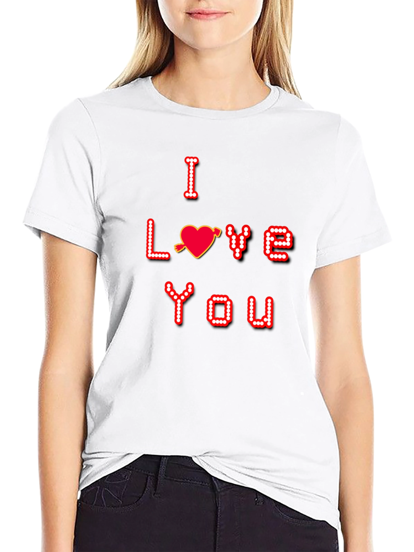 I Love You Gamer Pixel Tee - Black