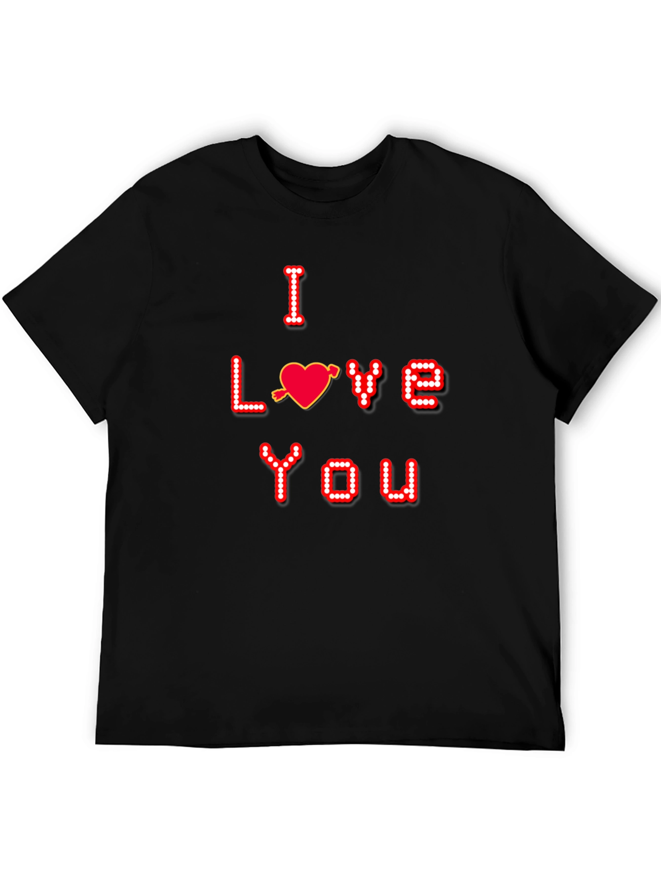 I Love You Gamer Pixel Tee - Black