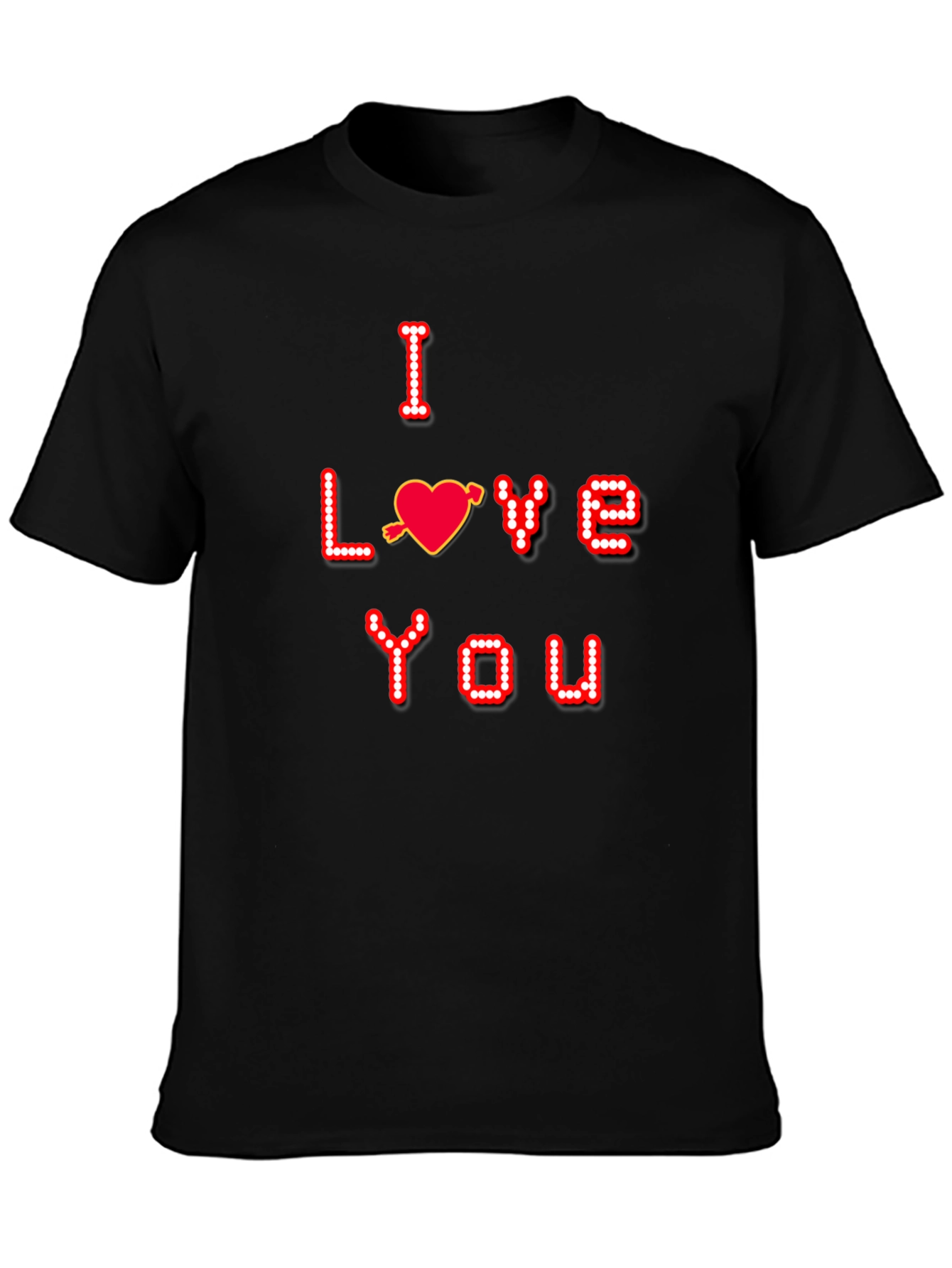 I Love You Gamer Pixel Tee - Black