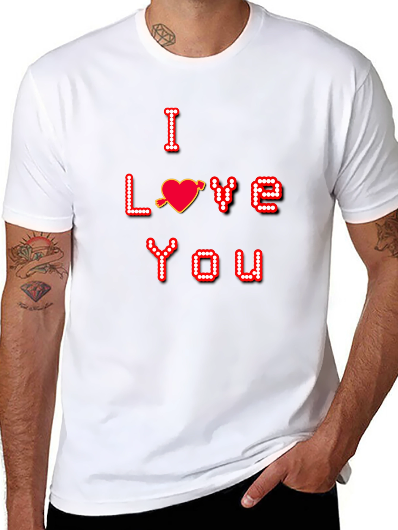 I Love You Gamer Pixel Tee - Black