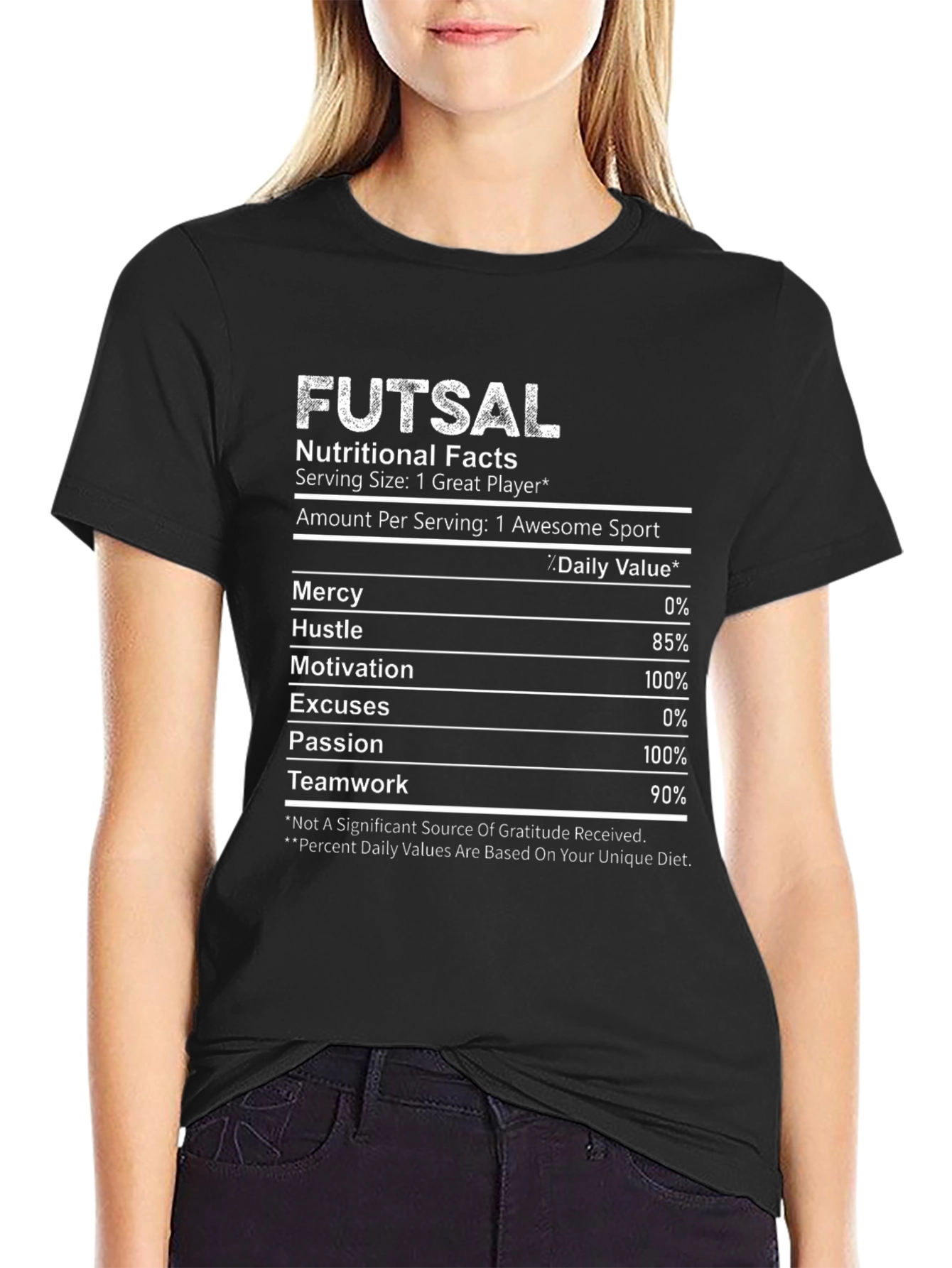 Futsal Nutritional Facts Graphic T-Shirt