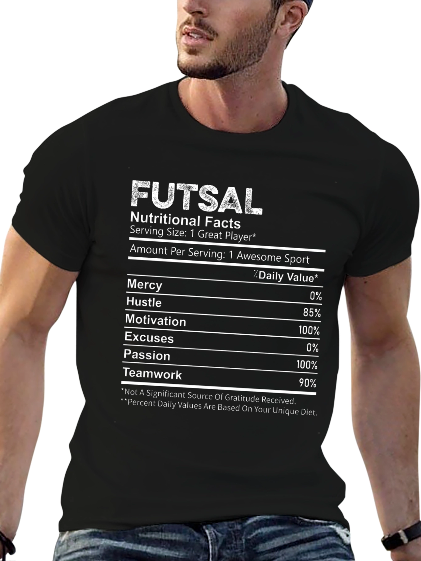 Futsal Nutritional Facts Graphic T-Shirt