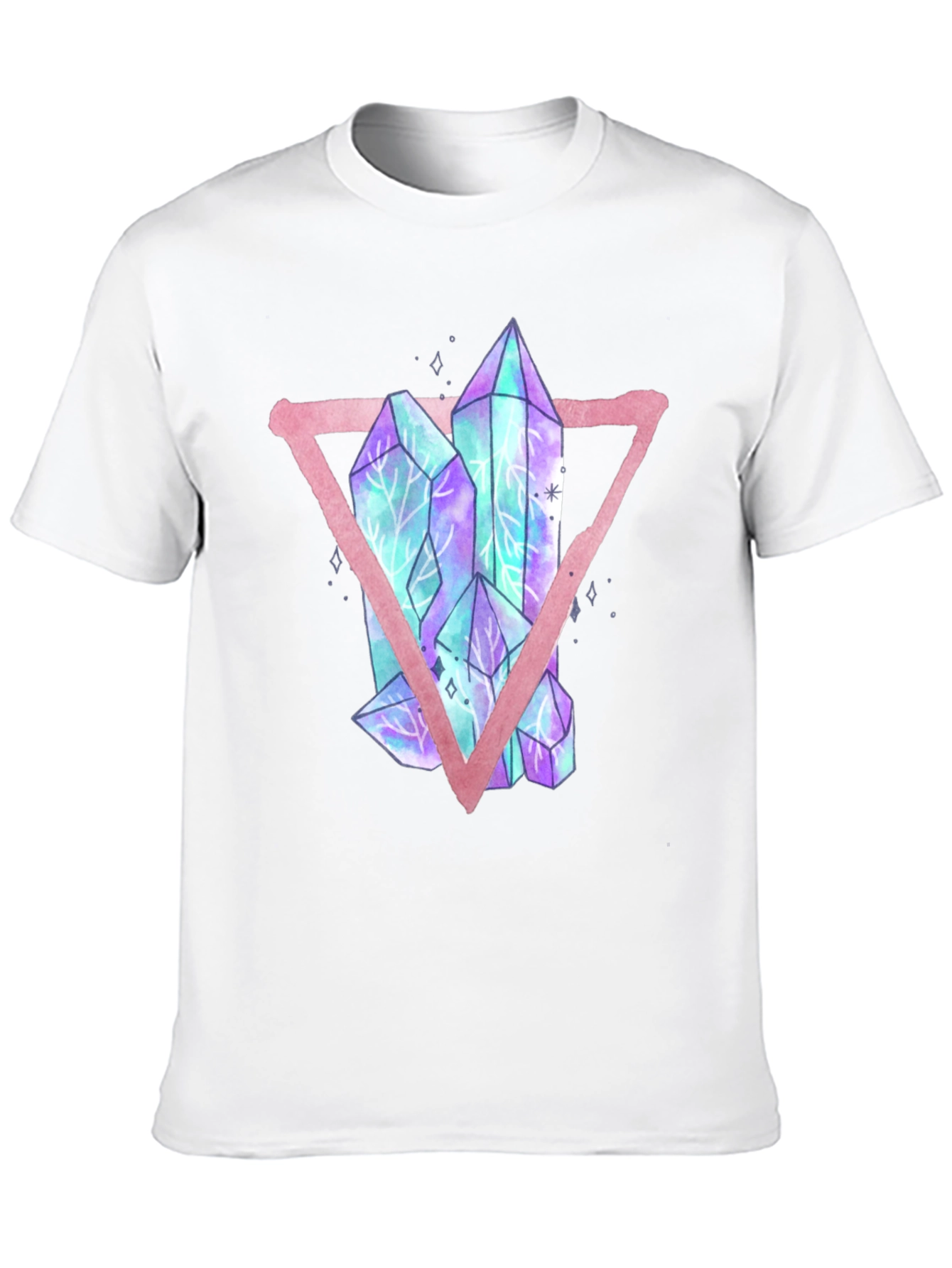 Crystals Triangle Graphic T-Shirt - Black