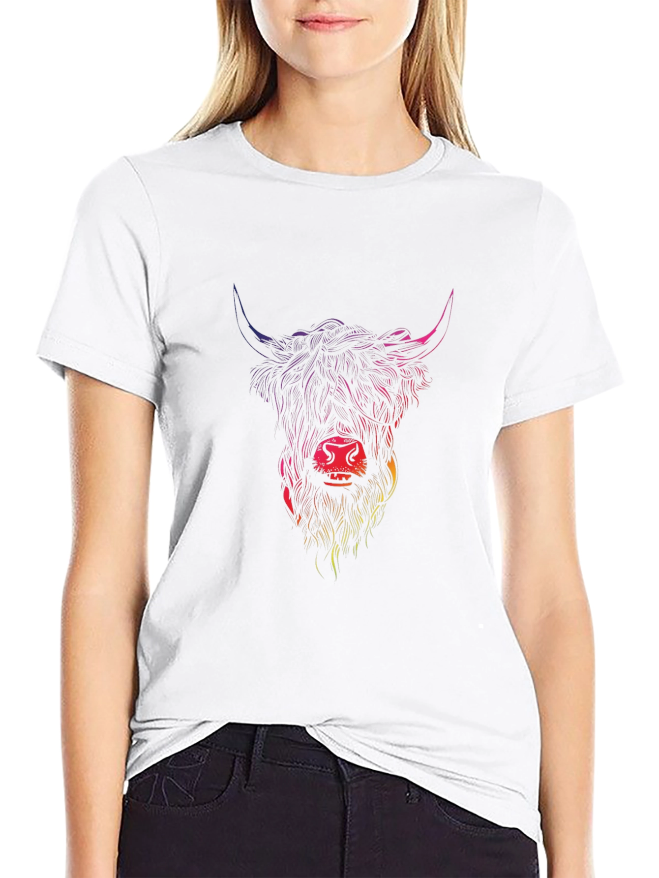 Highland Cow Graphic T-Shirt - Mens Black Tee