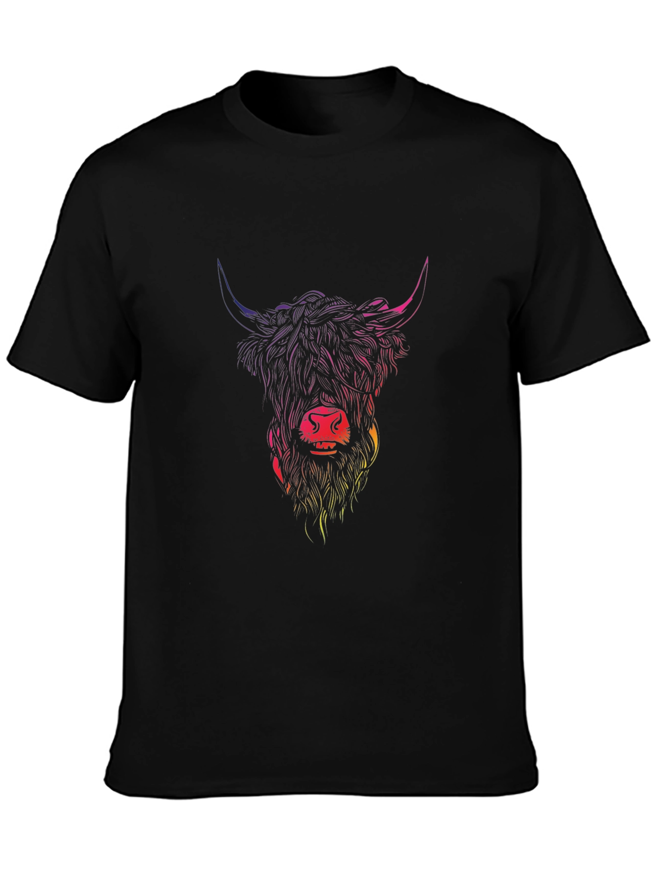 Highland Cow Graphic T-Shirt - Mens Black Tee