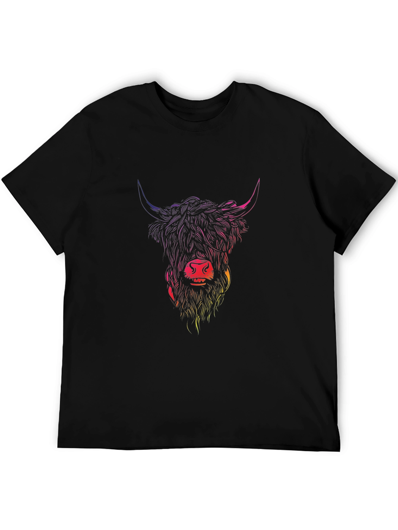 Highland Cow Graphic T-Shirt - Mens Black Tee