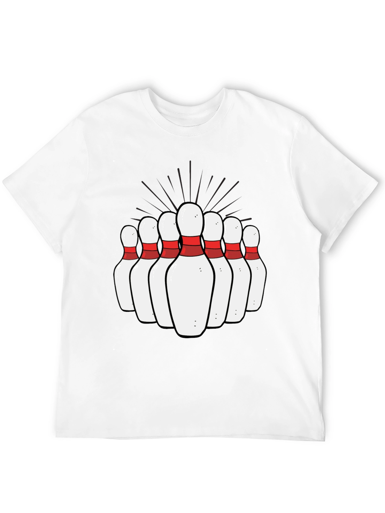 Bowling Pins Graphic Tee - Strike Design T-Shirt