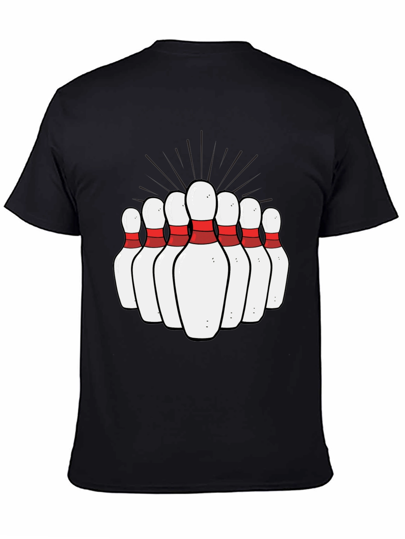 Bowling Pins Graphic Tee - Strike Design T-Shirt