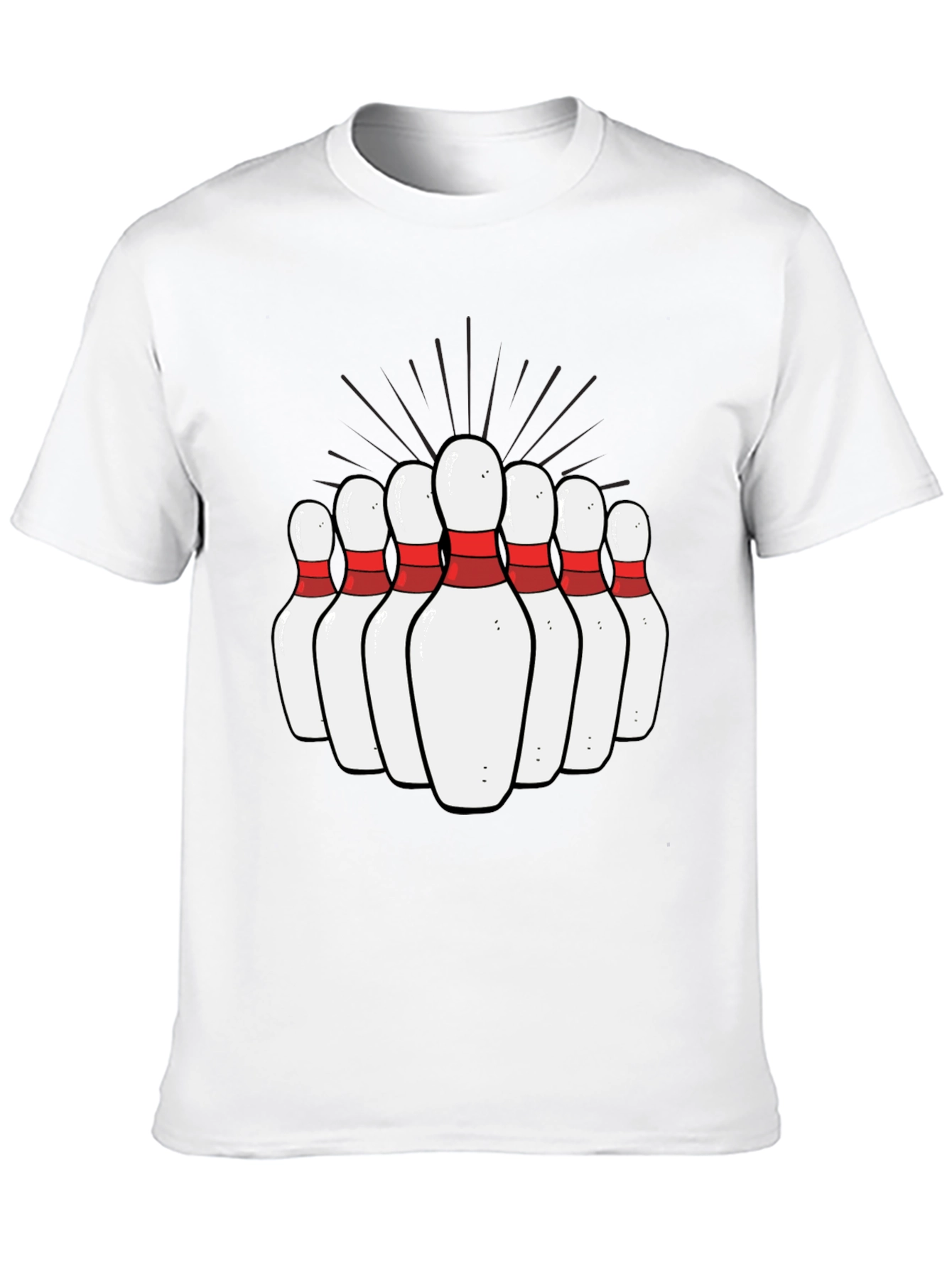 Bowling Pins Graphic Tee - Strike Design T-Shirt