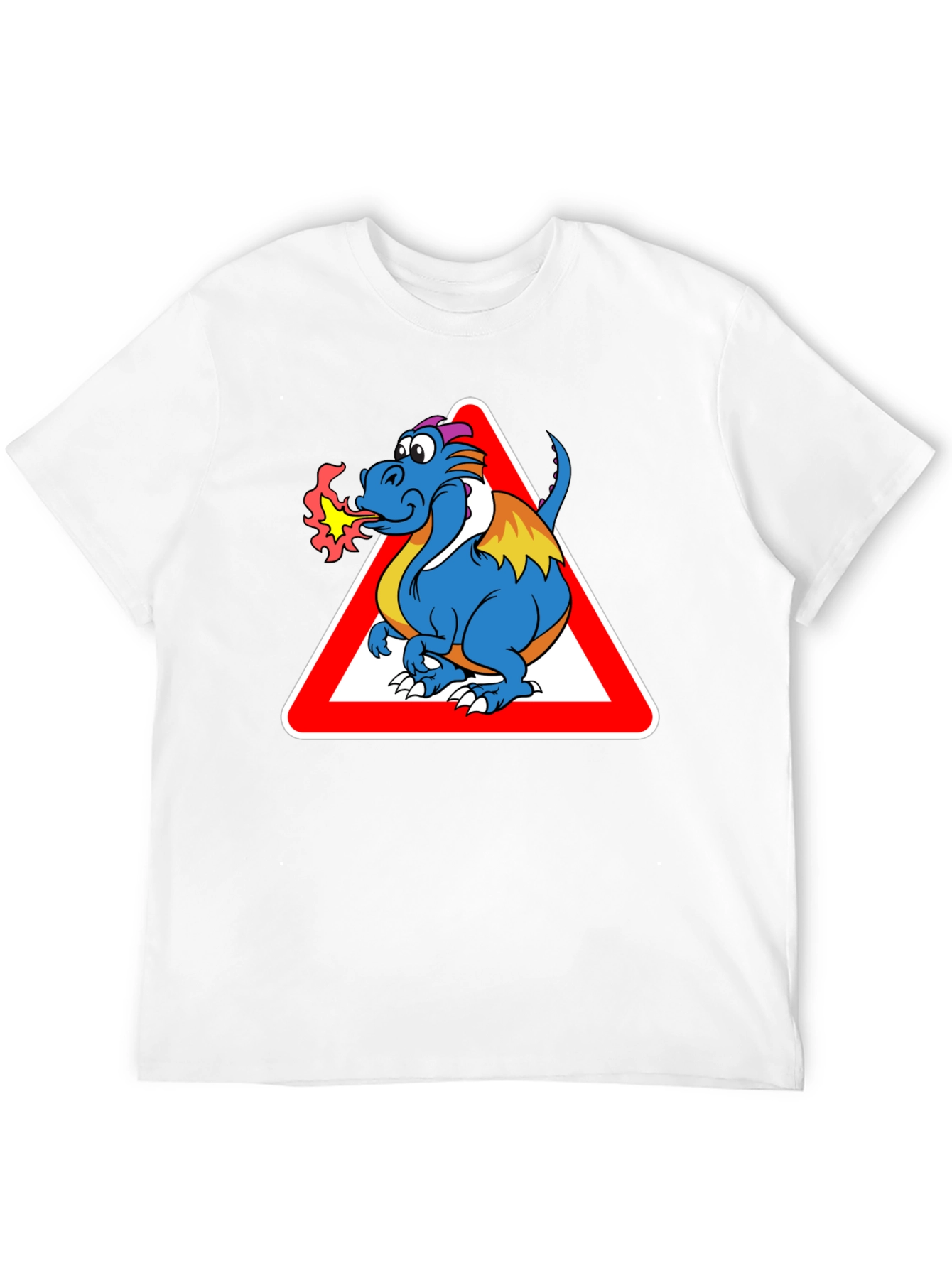 Funny Dragon Warning T-Shirt - Black Cotton Tee