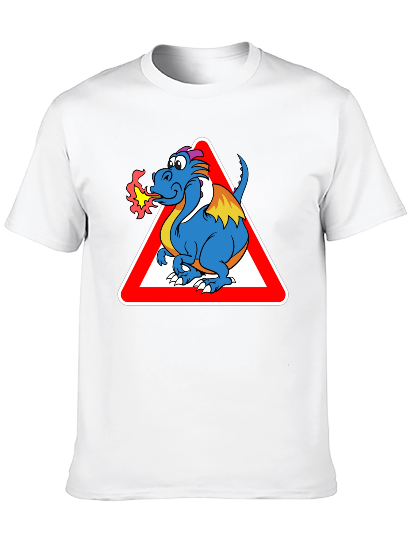 Funny Dragon Warning T-Shirt - Black Cotton Tee