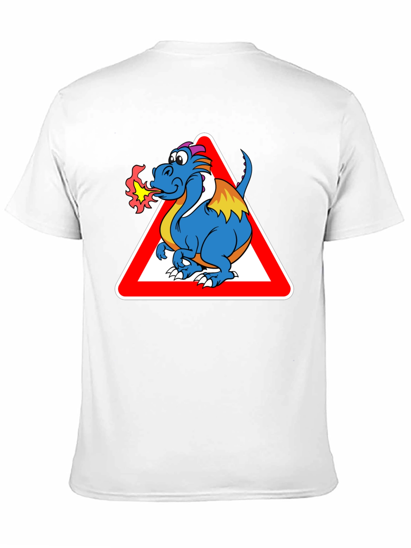 Funny Dragon Warning T-Shirt - Black Cotton Tee