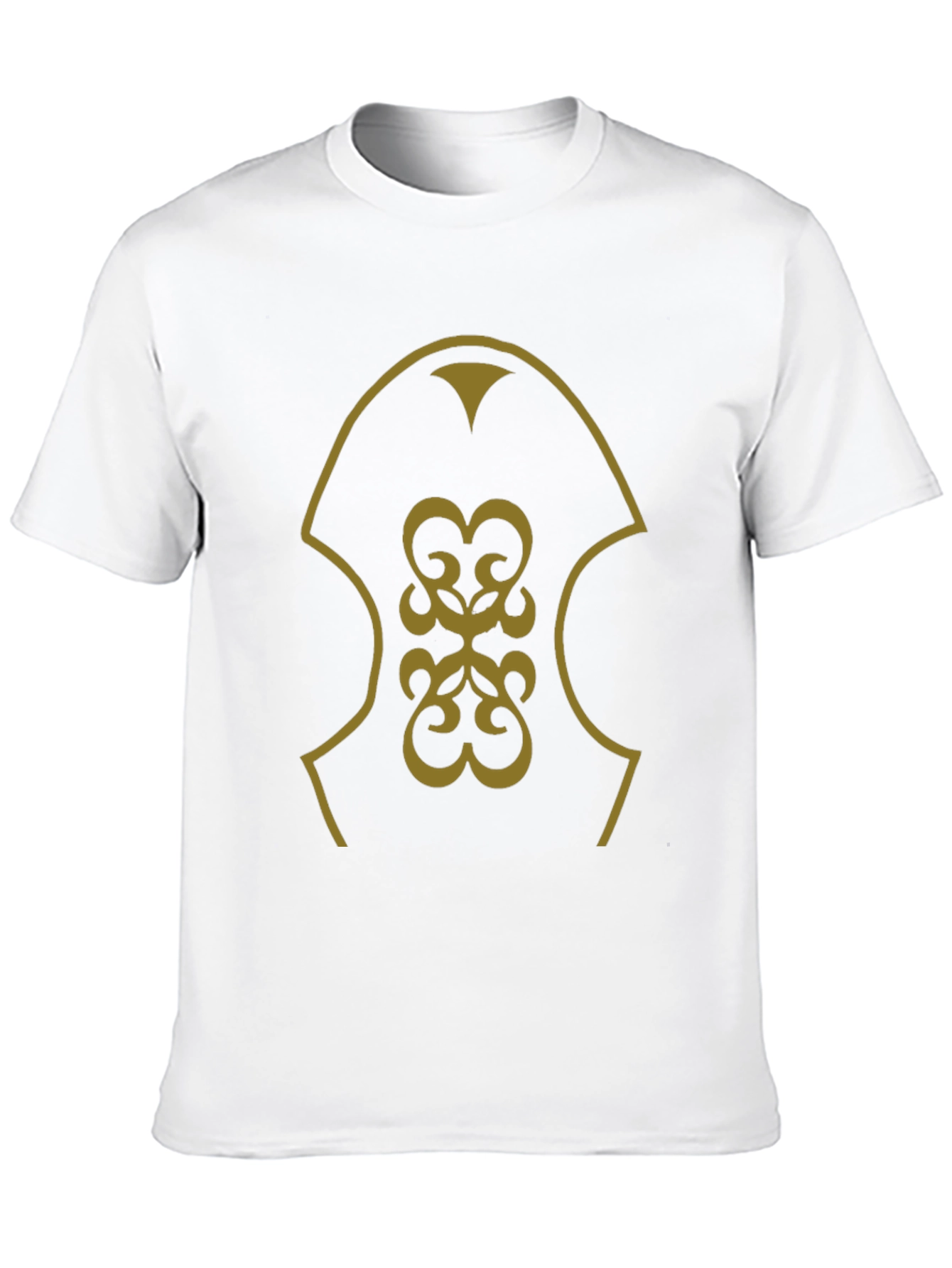 Stylish Black T-Shirt with Golden Pattern