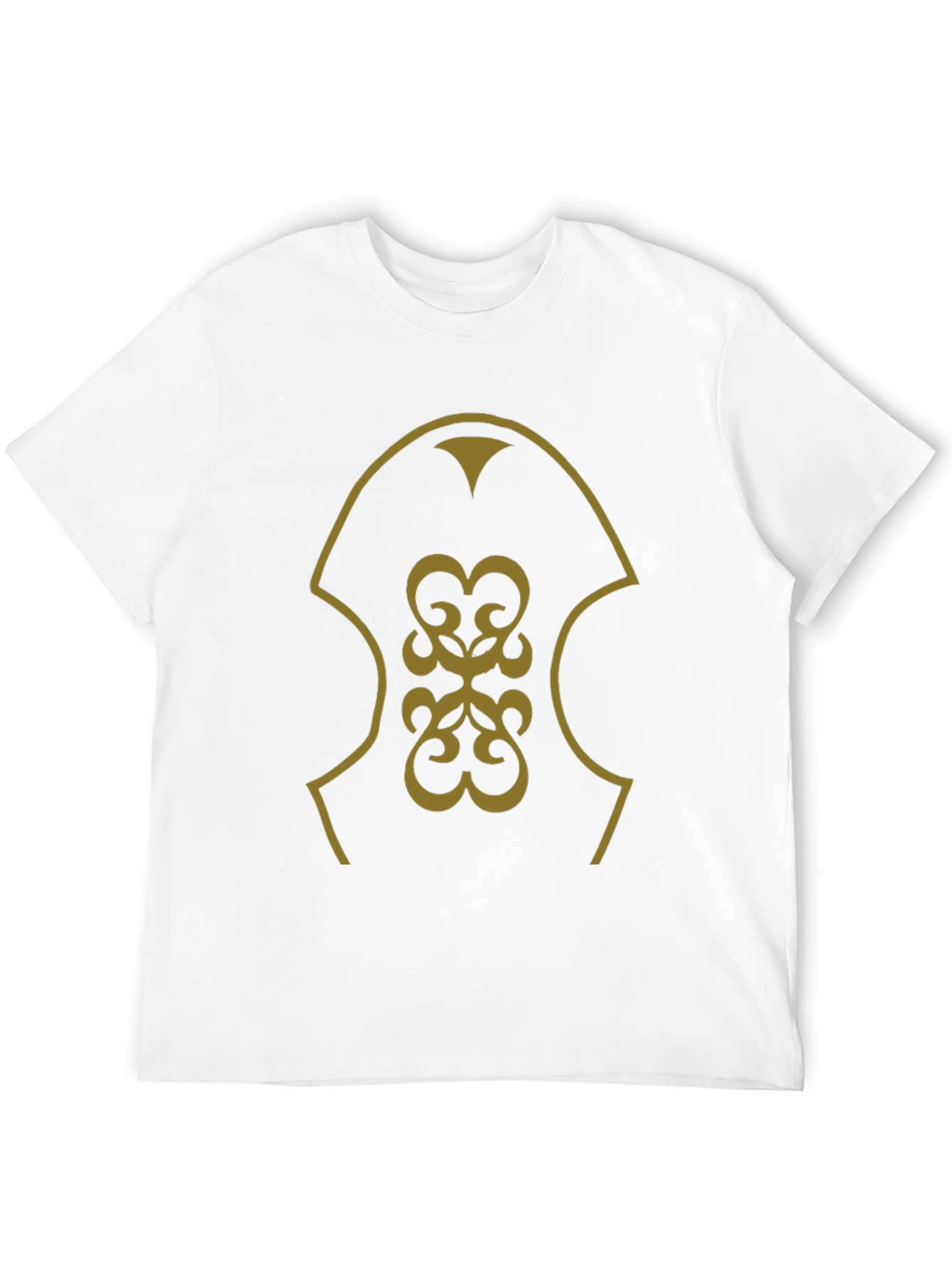 Stylish Black T-Shirt with Golden Pattern