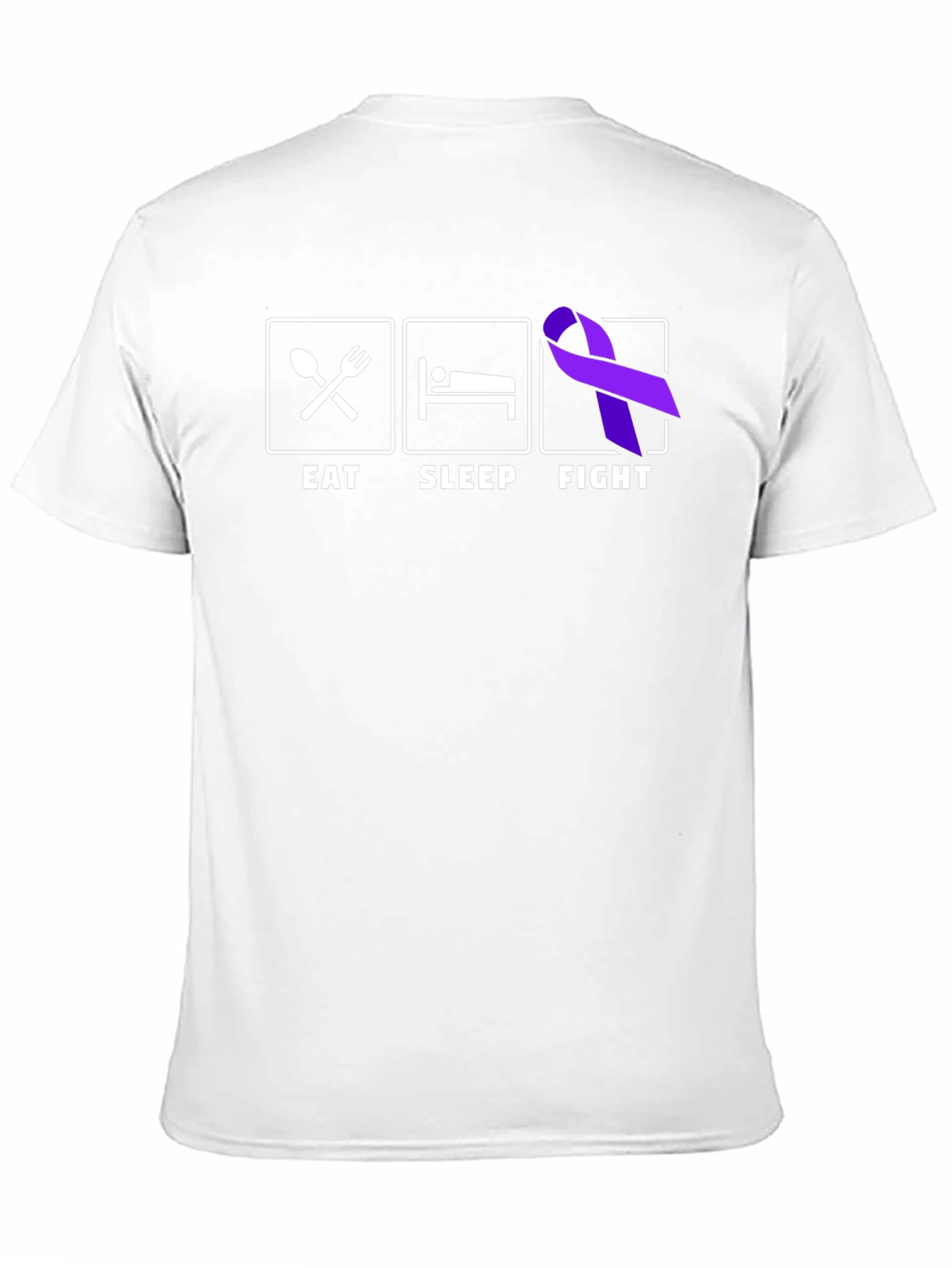 Eat Sleep Fight Ribbon T-Shirt