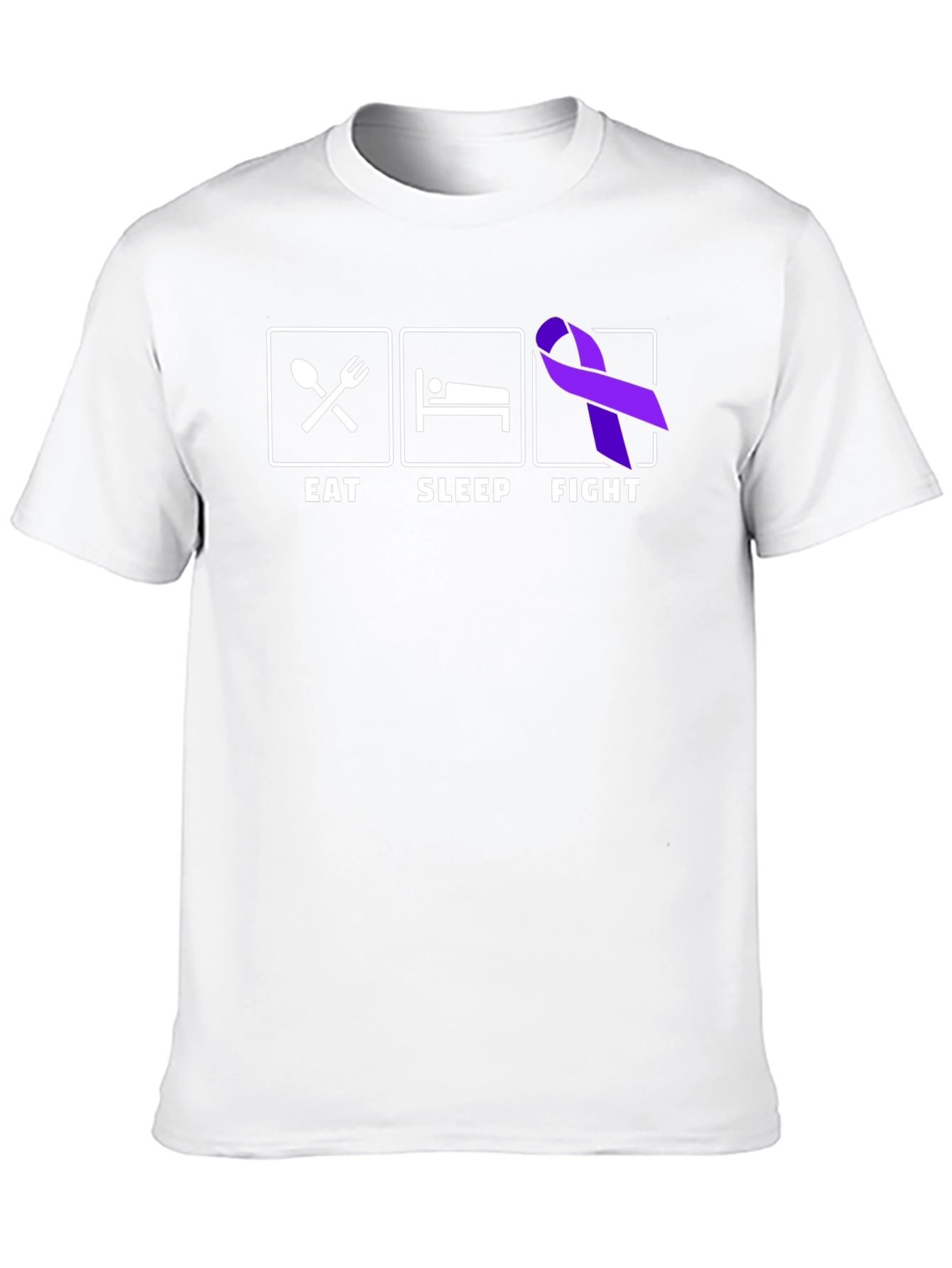 Eat Sleep Fight Ribbon T-Shirt