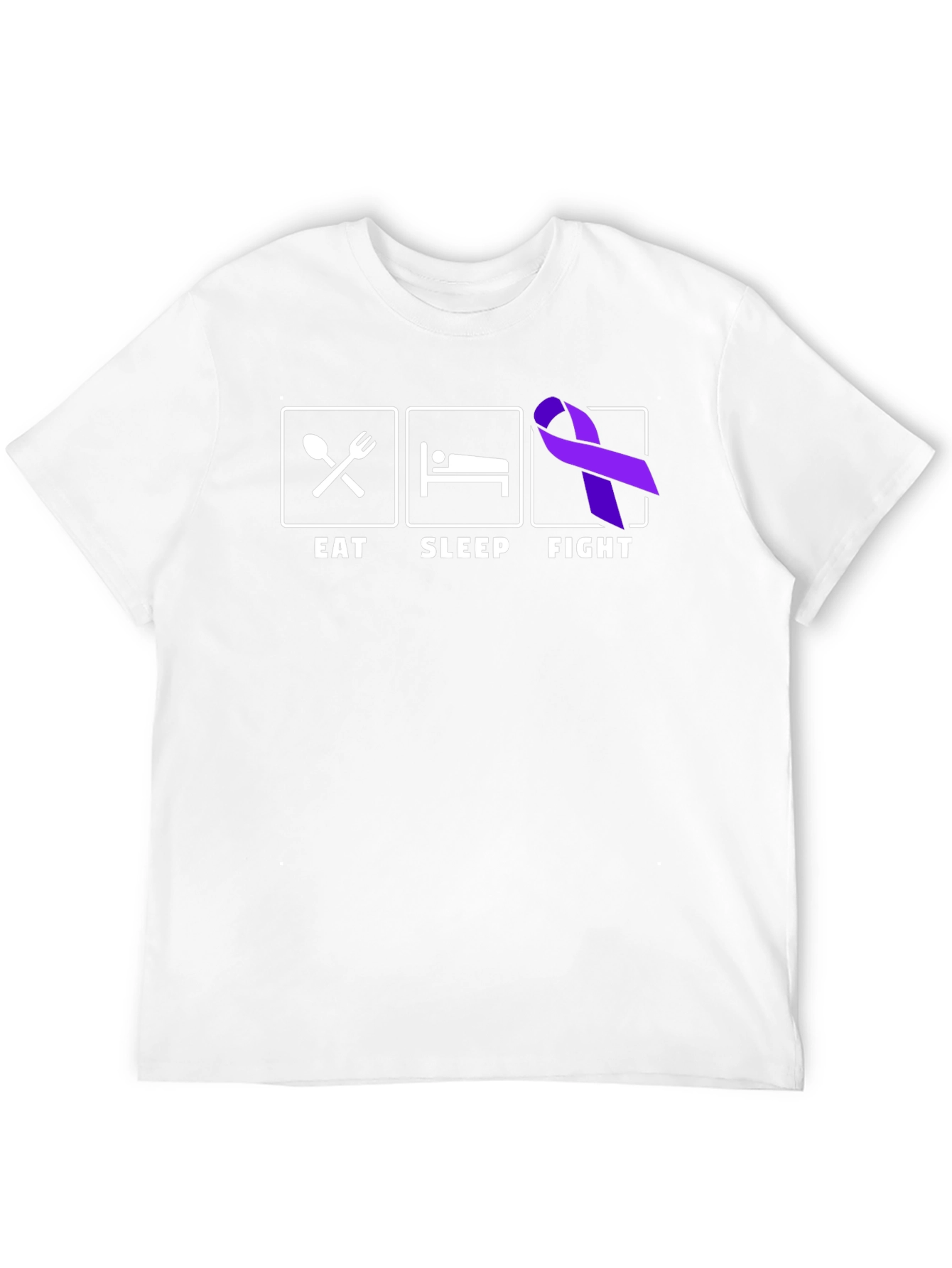 Eat Sleep Fight Ribbon T-Shirt