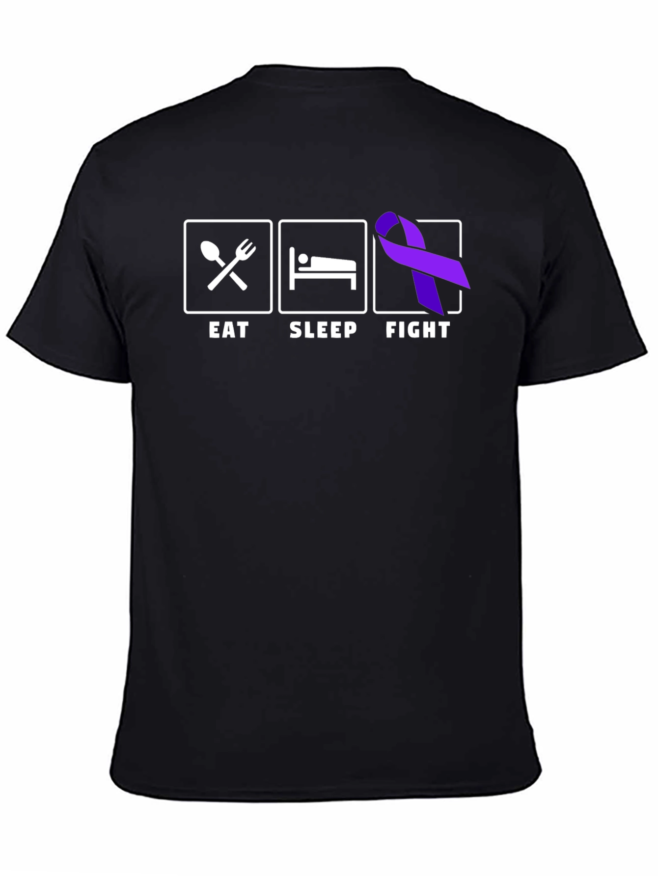 Eat Sleep Fight Ribbon T-Shirt