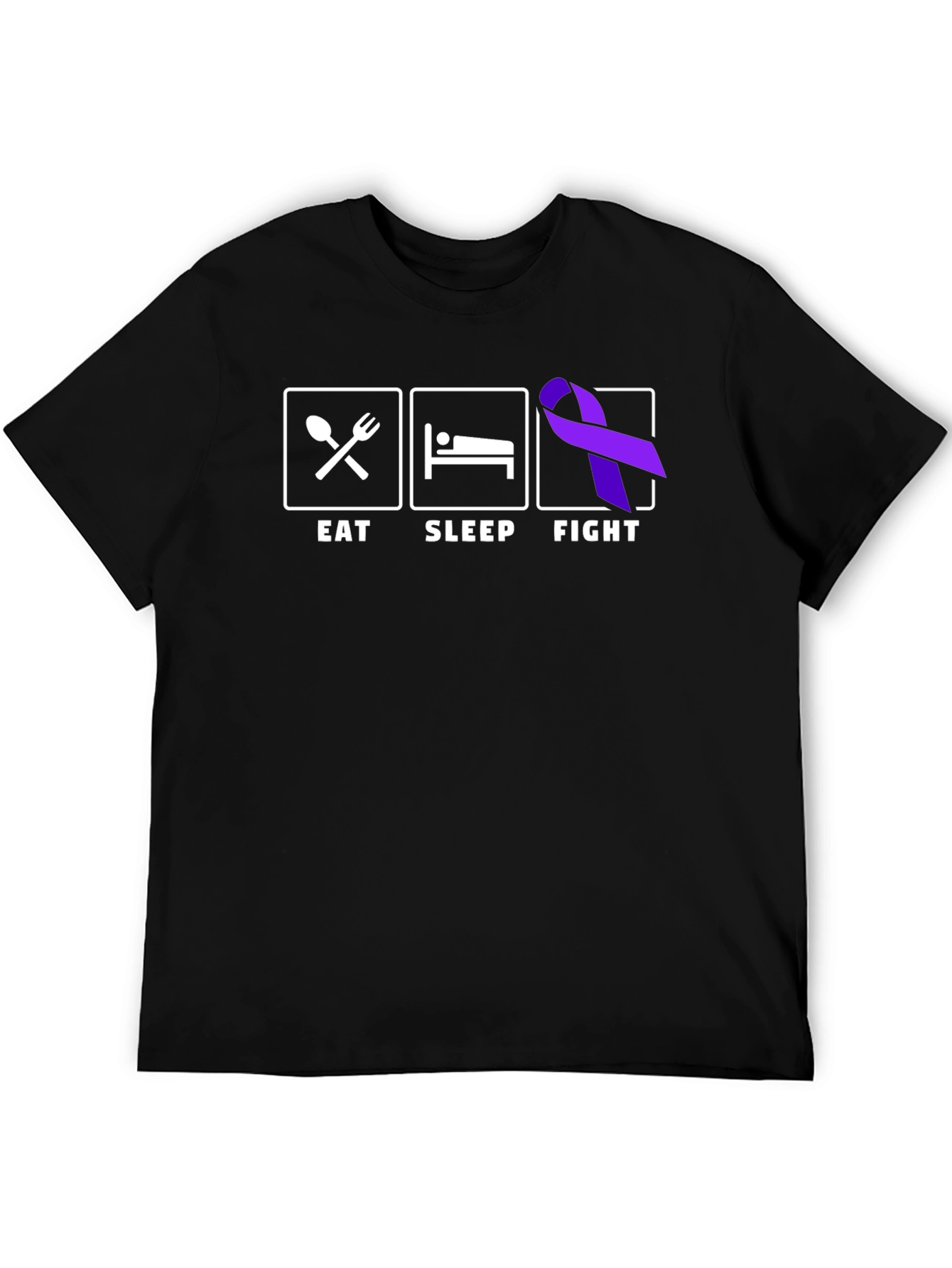 Eat Sleep Fight Ribbon T-Shirt