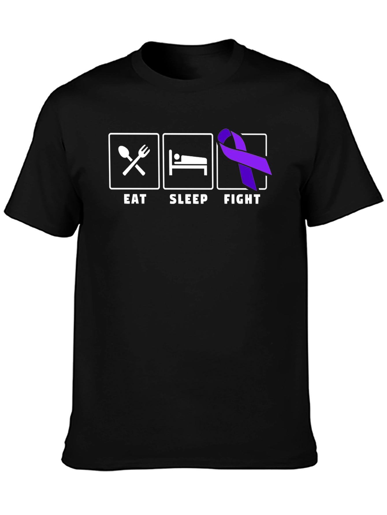Eat Sleep Fight Ribbon T-Shirt