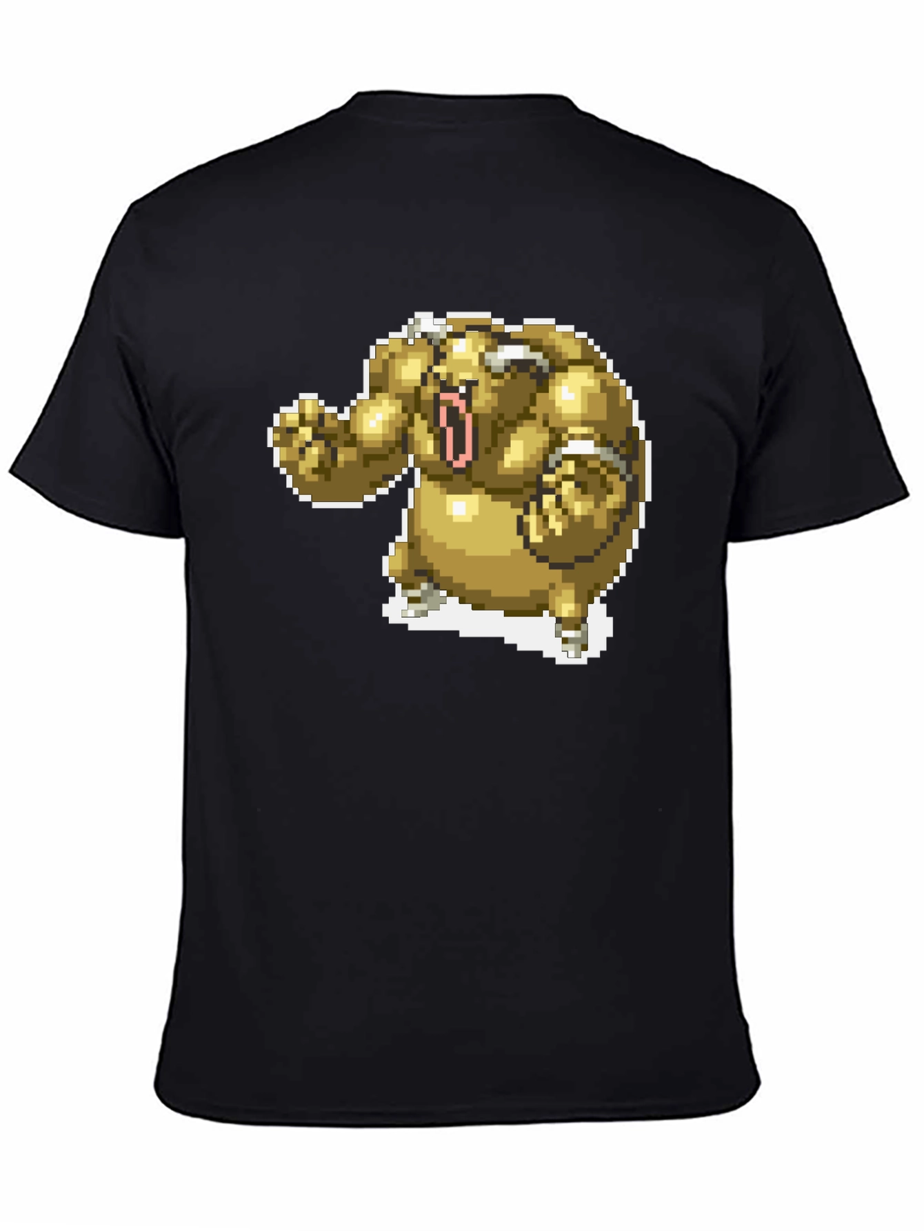 Pixel Art Monster Graphic T-Shirt - Black