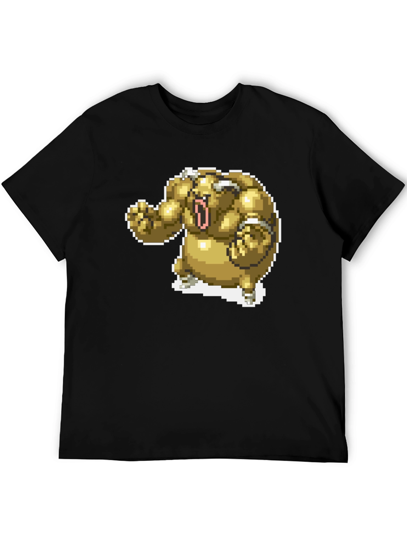 Pixel Art Monster Graphic T-Shirt - Black