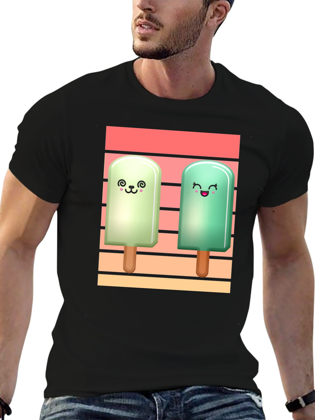 Cute Ice Cream Pops Graphic T-Shirt