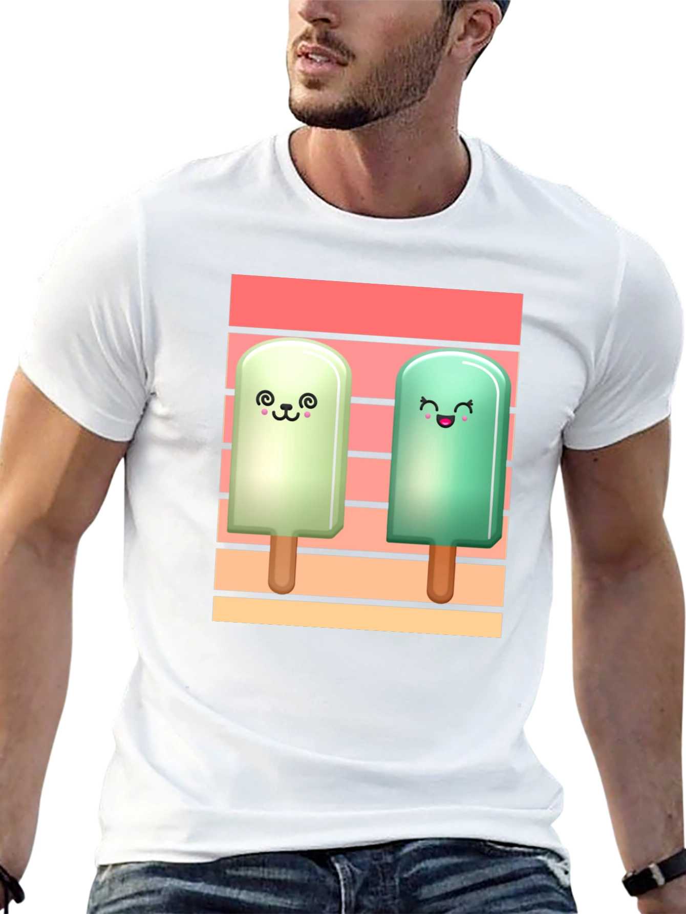 Cute Ice Cream Pops Graphic T-Shirt