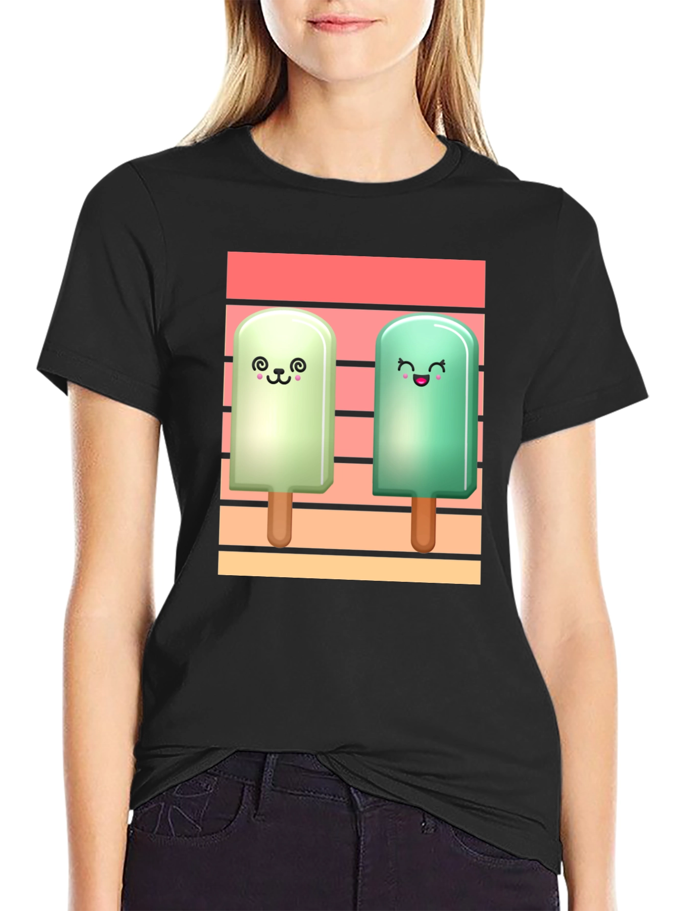 Cute Ice Cream Pops Graphic T-Shirt