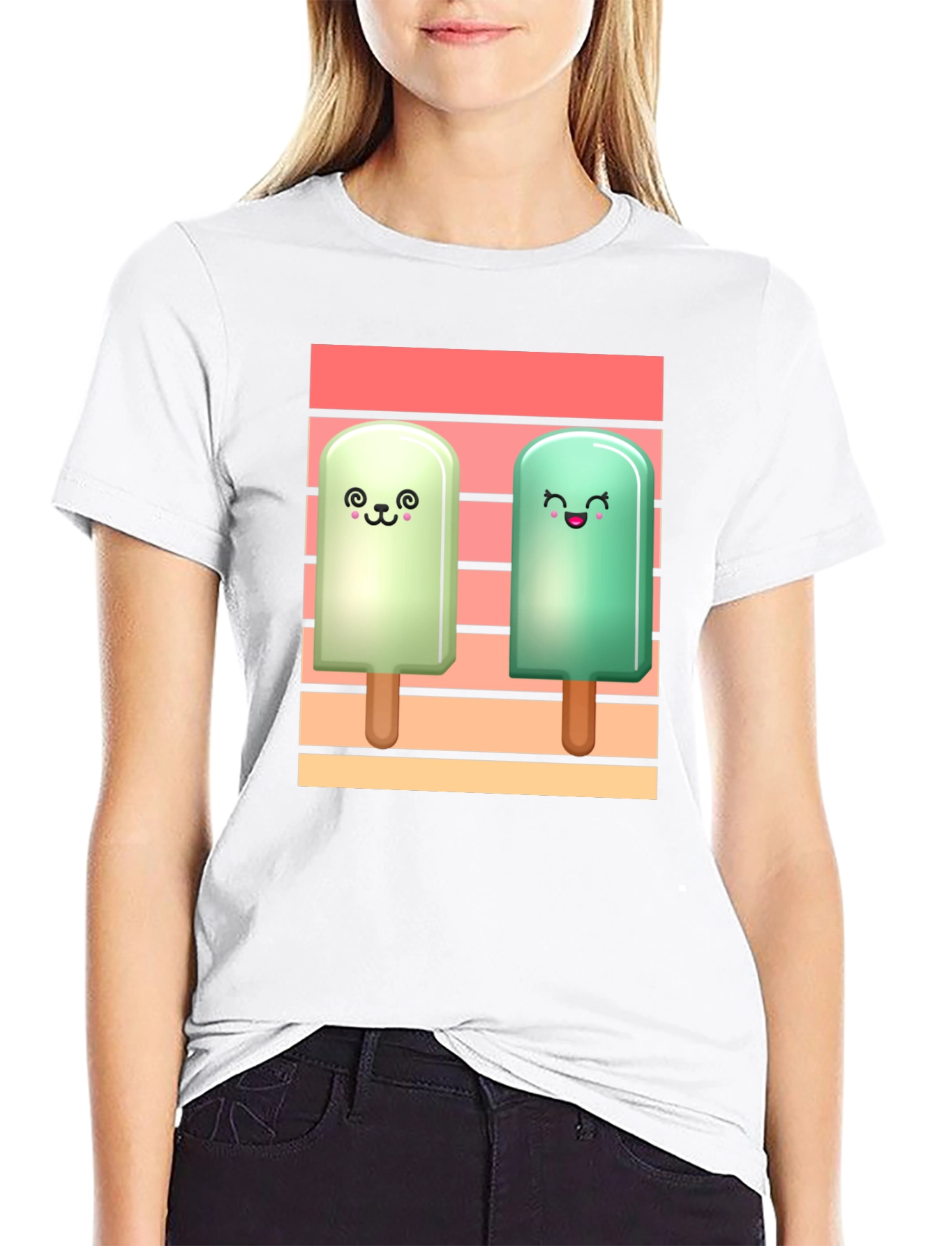 Cute Ice Cream Pops Graphic T-Shirt