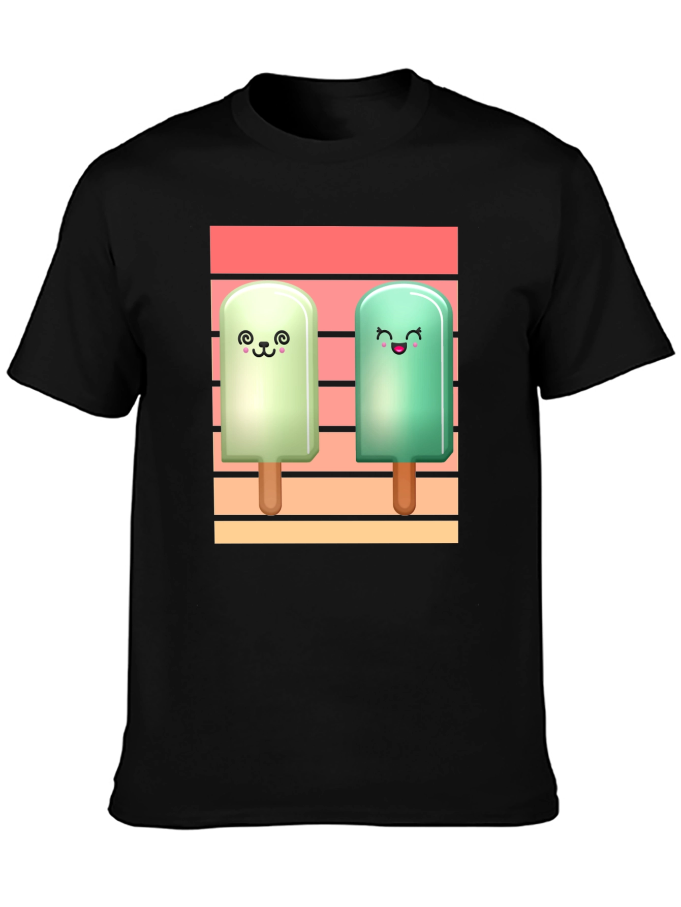 Cute Ice Cream Pops Graphic T-Shirt