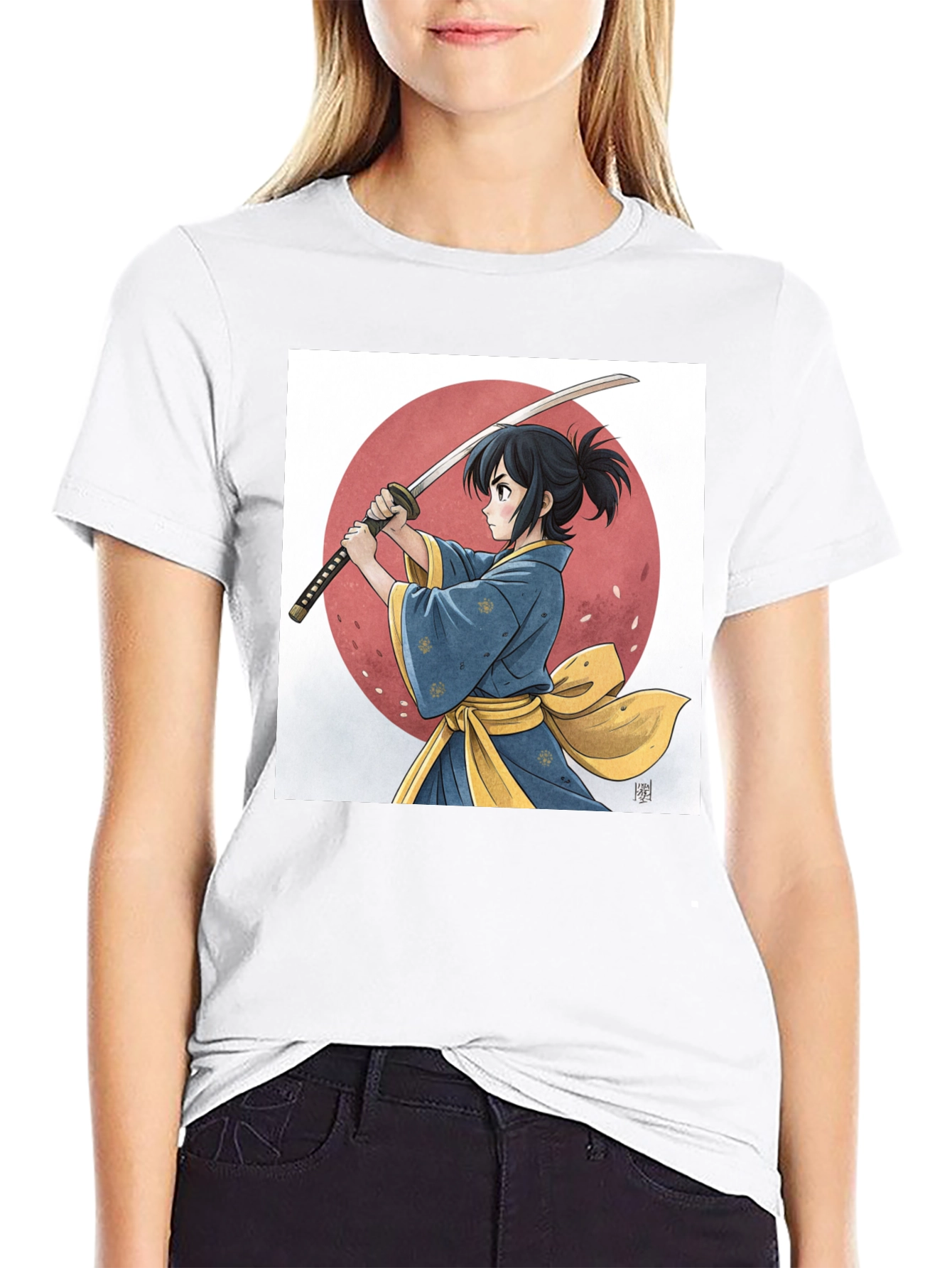 Anime Samurai Graphic Black Tee