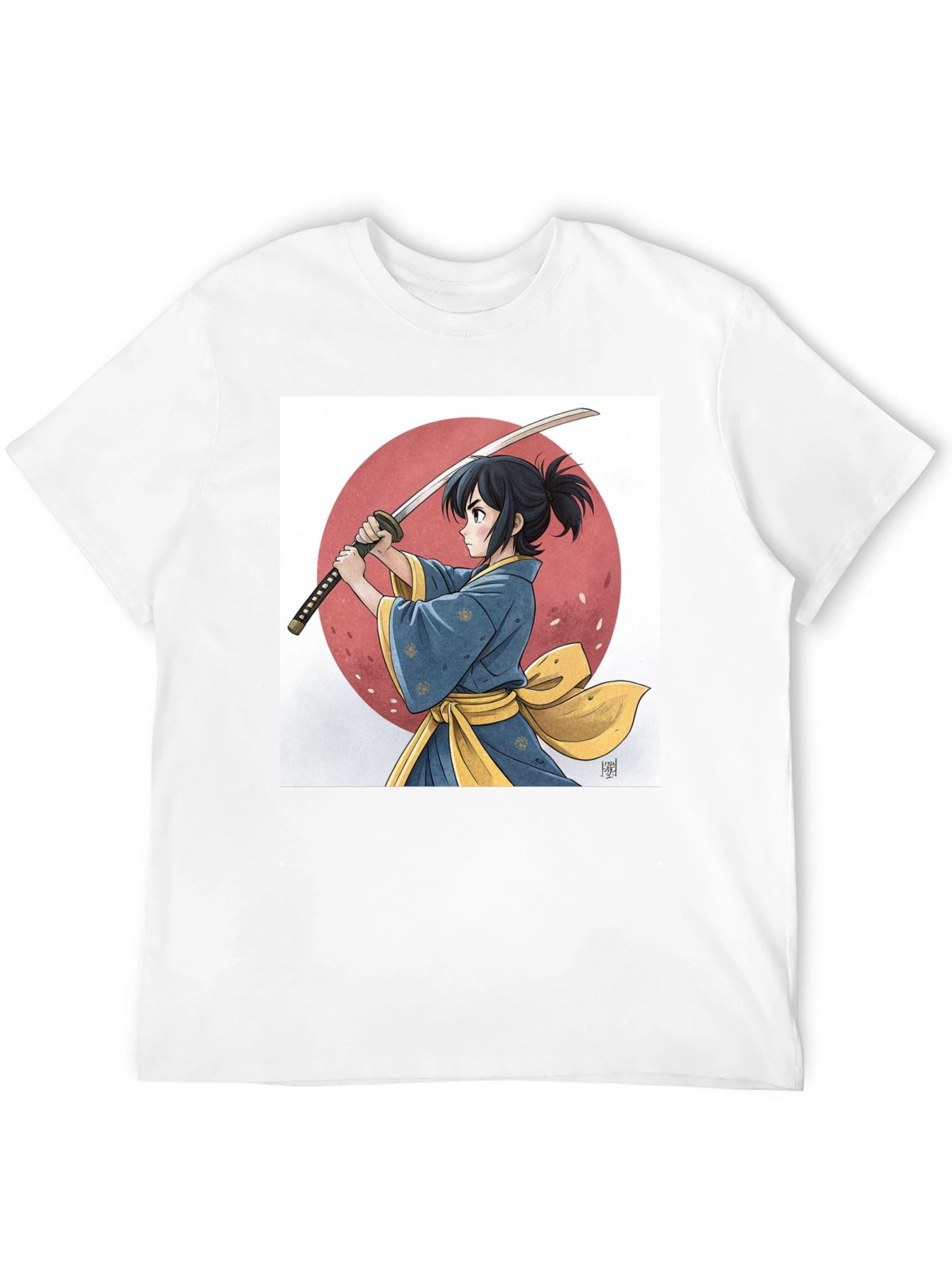 Anime Samurai Graphic Black Tee