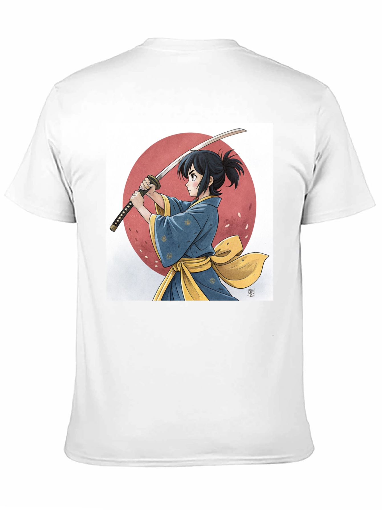 Anime Samurai Graphic Black Tee
