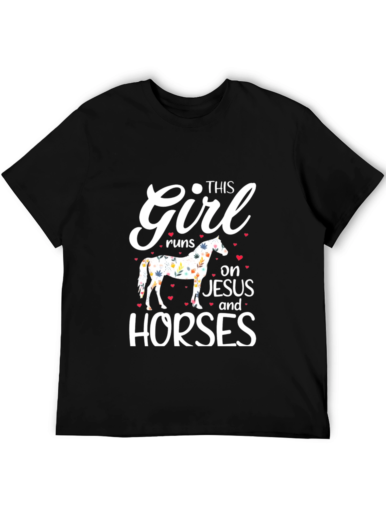 This Girl Runs On Jesus And Horses T-Shirt
