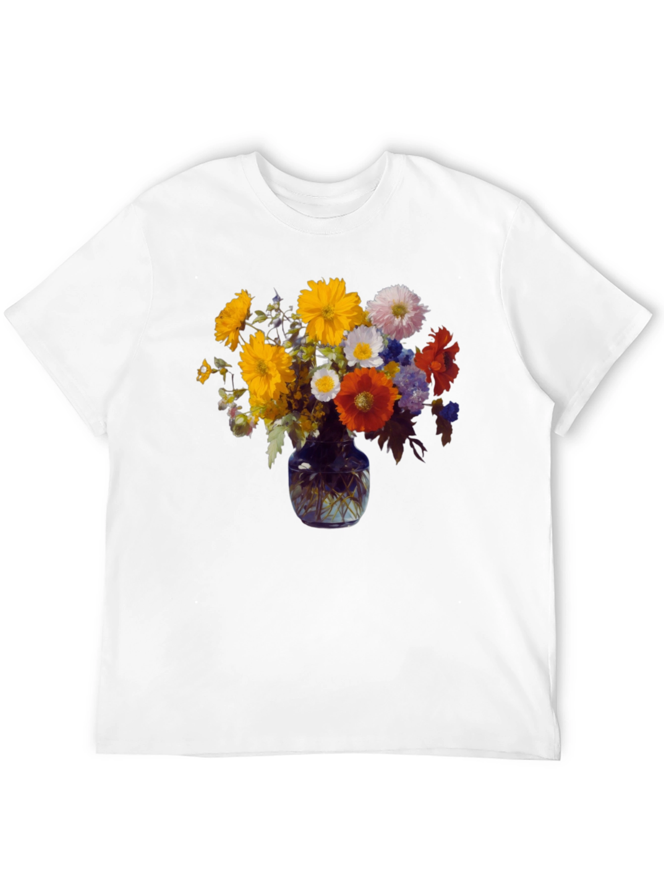 Floral Vase Graphic Tee - Stylish Comfort