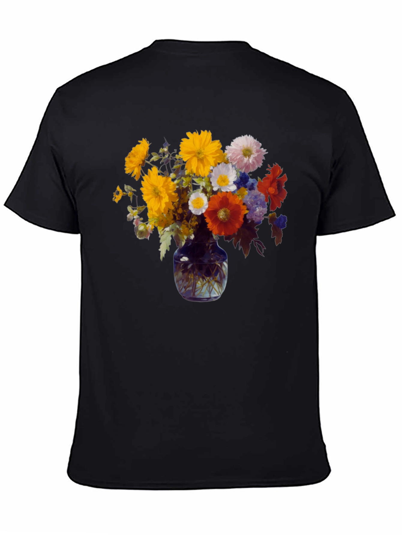 Floral Vase Graphic Tee - Stylish Comfort