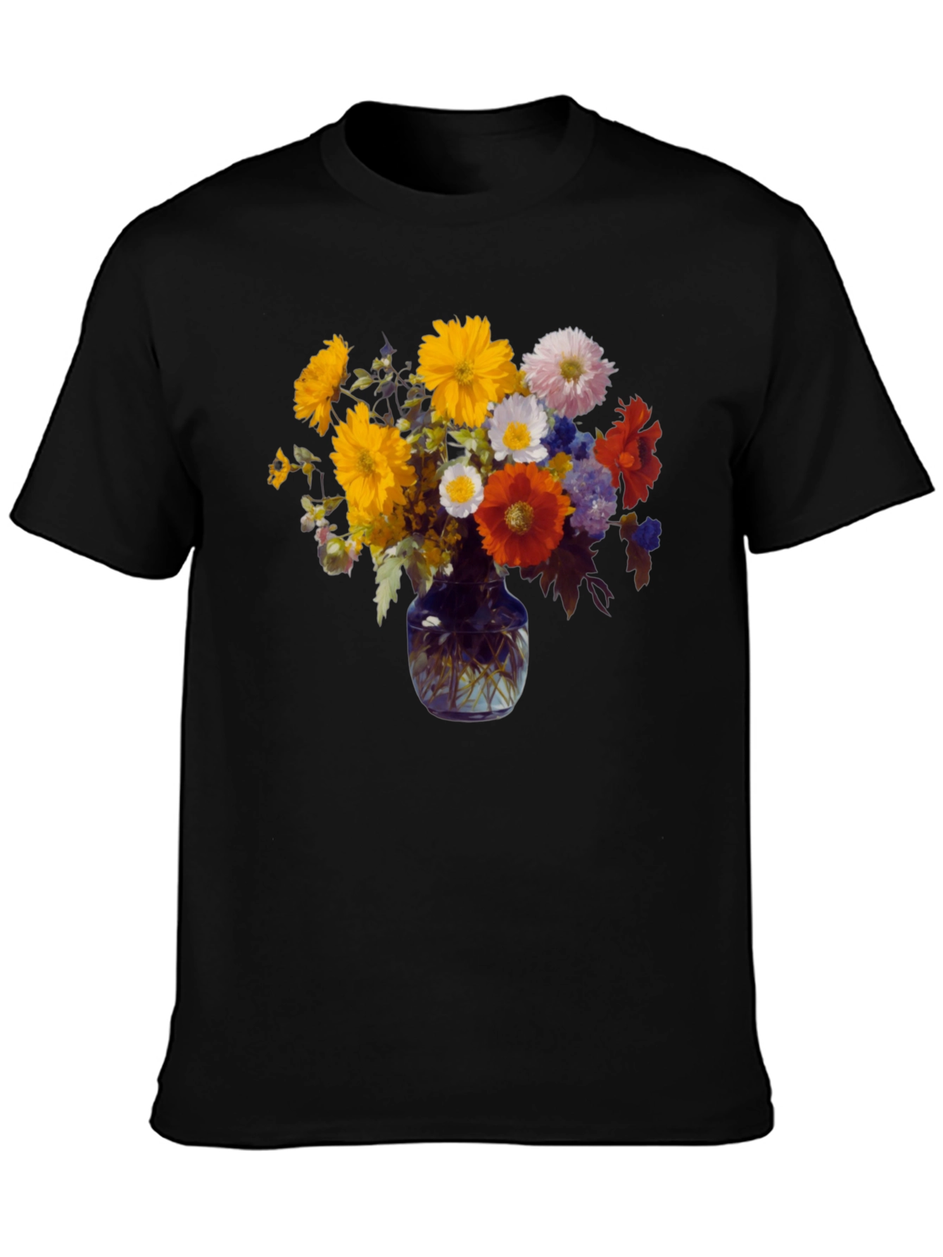 Floral Vase Graphic Tee - Stylish Comfort