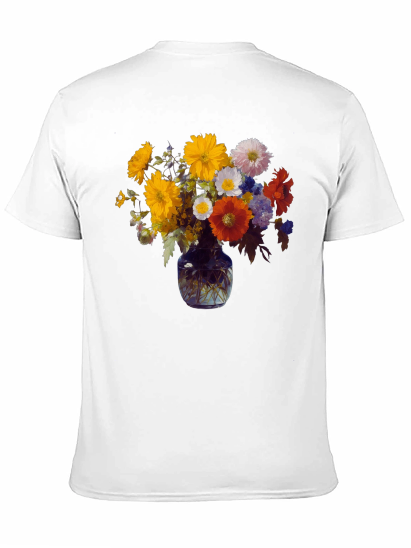 Floral Vase Graphic Tee - Stylish Comfort