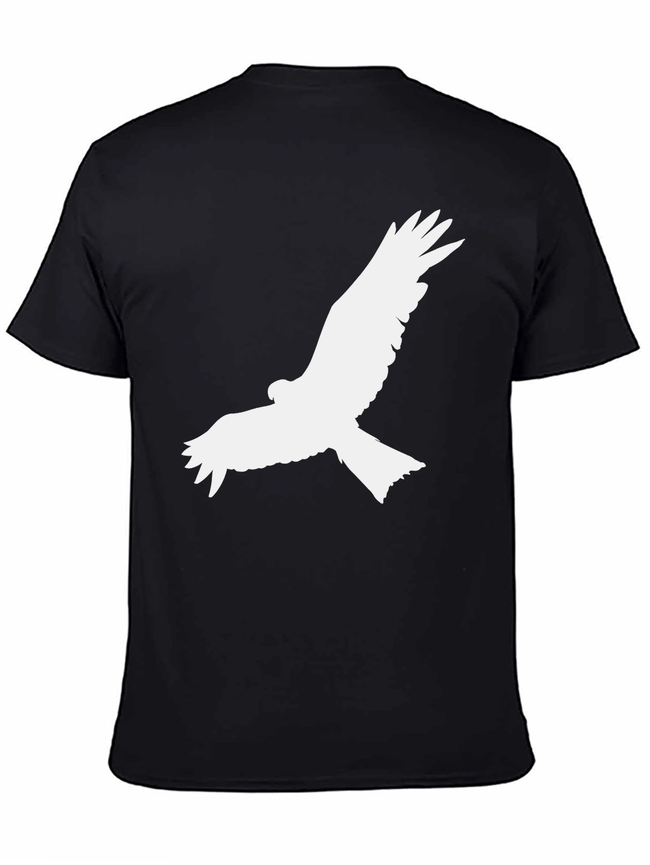 Black T-Shirt with White Bird Graphic