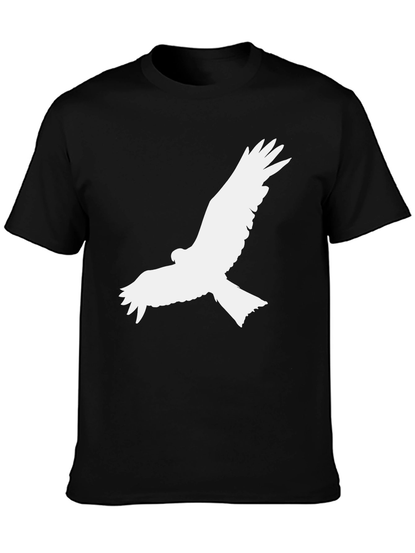 Black T-Shirt with White Bird Graphic