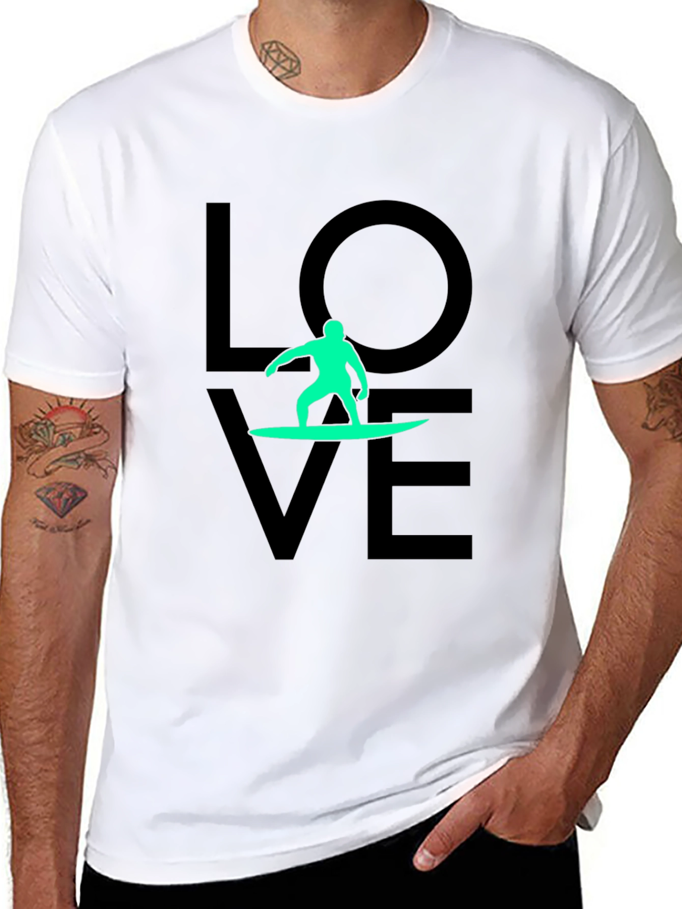 Love Surfing Black T-Shirt