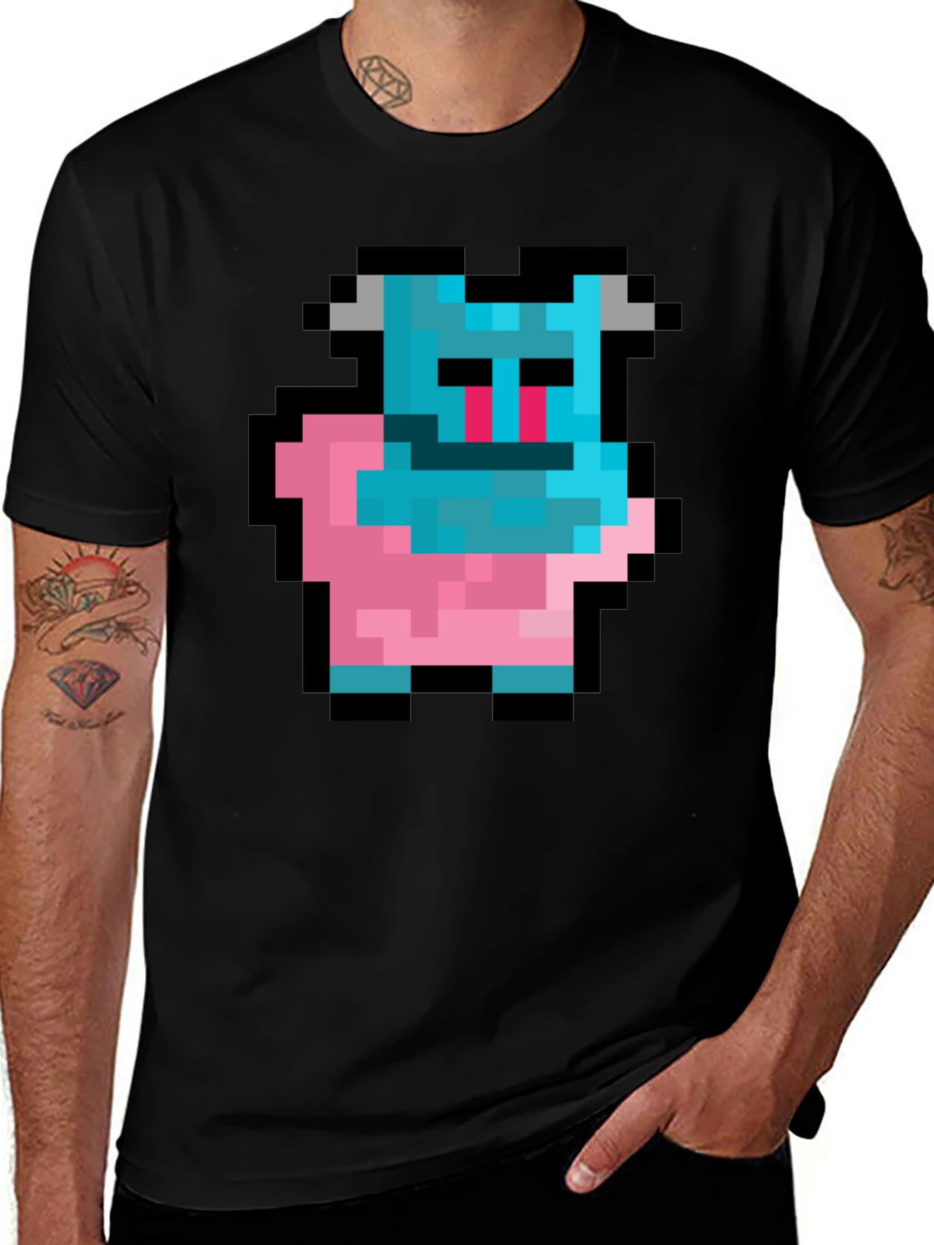 Pixel Art Monster Graphic T-Shirt