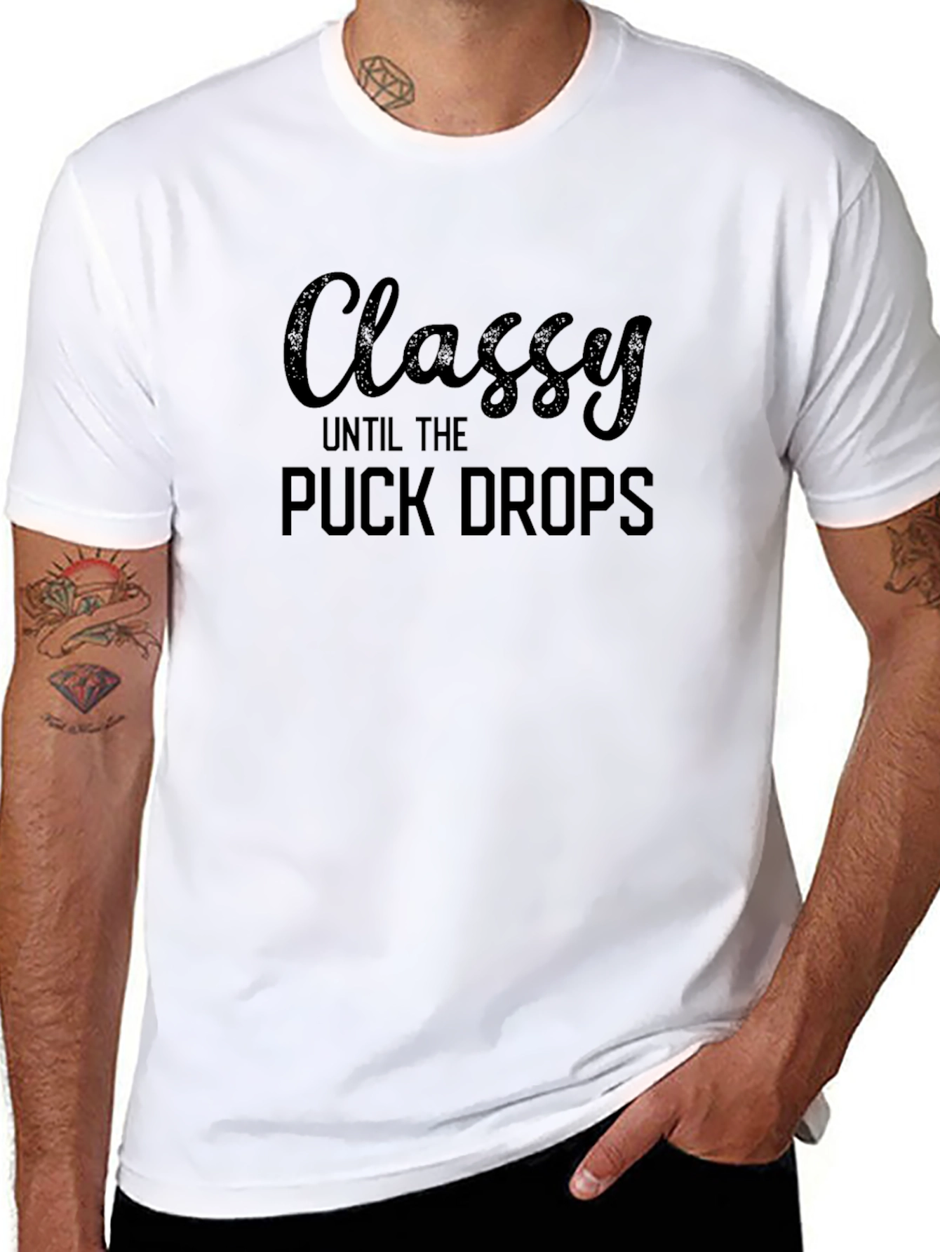 Classy Until the Puck Drops Black T-Shirt