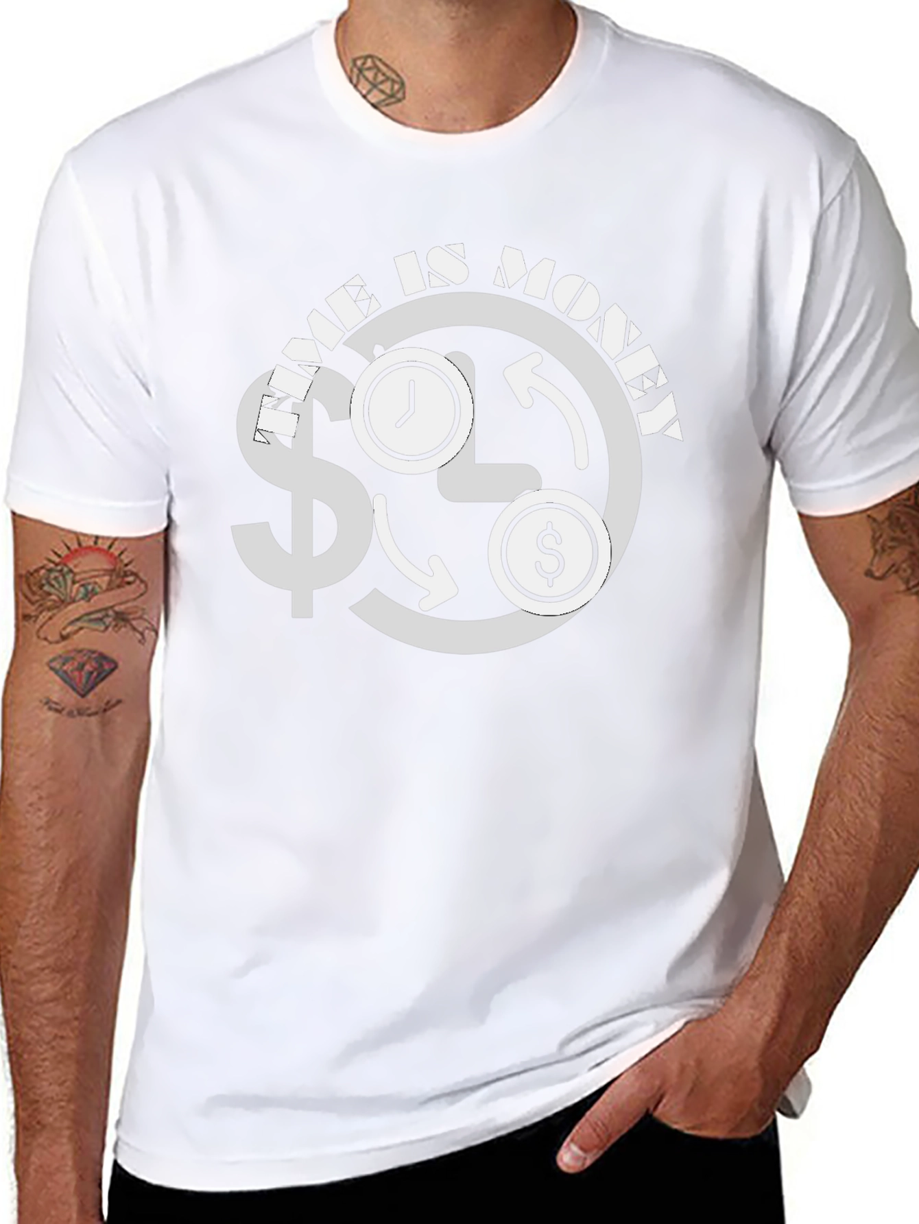 Time is Money Graphic Tee - Black Cotton T-Shirt