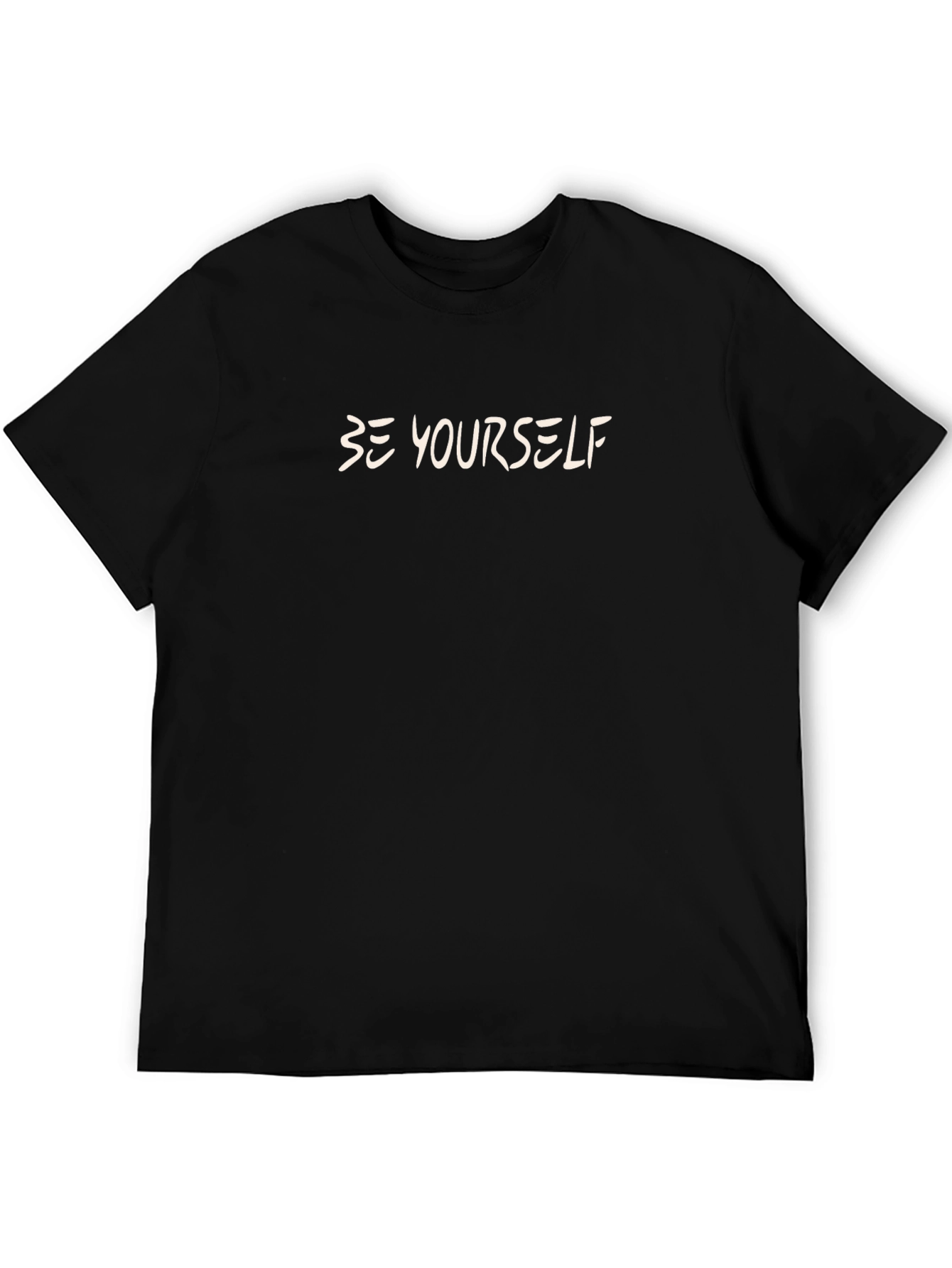 Be Yourself Black Cotton Graphic Tee
