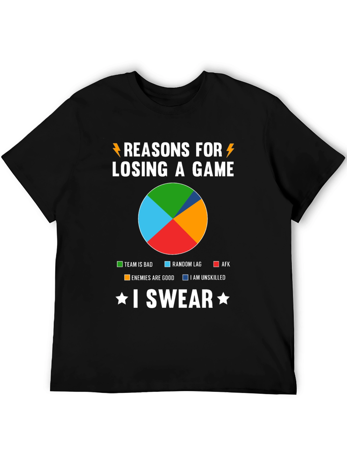 Reasons for Losing Gaming T-Shirt - I Swear!