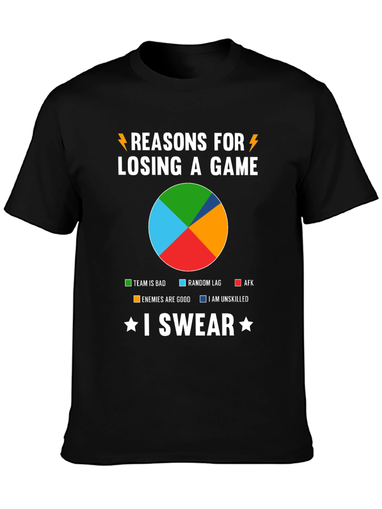 Reasons for Losing Gaming T-Shirt - I Swear!