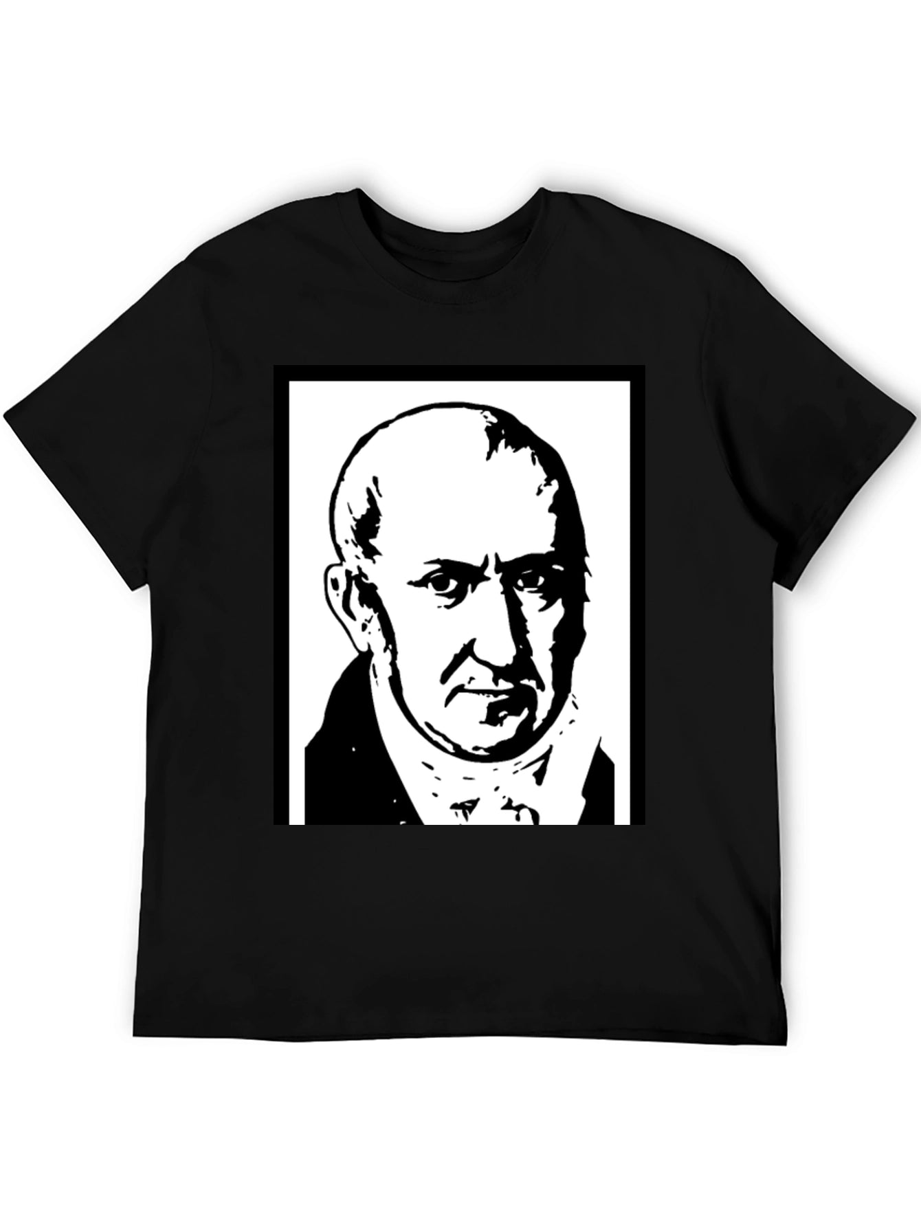 Graphic Portrait T-Shirt - Black Cotton Blend